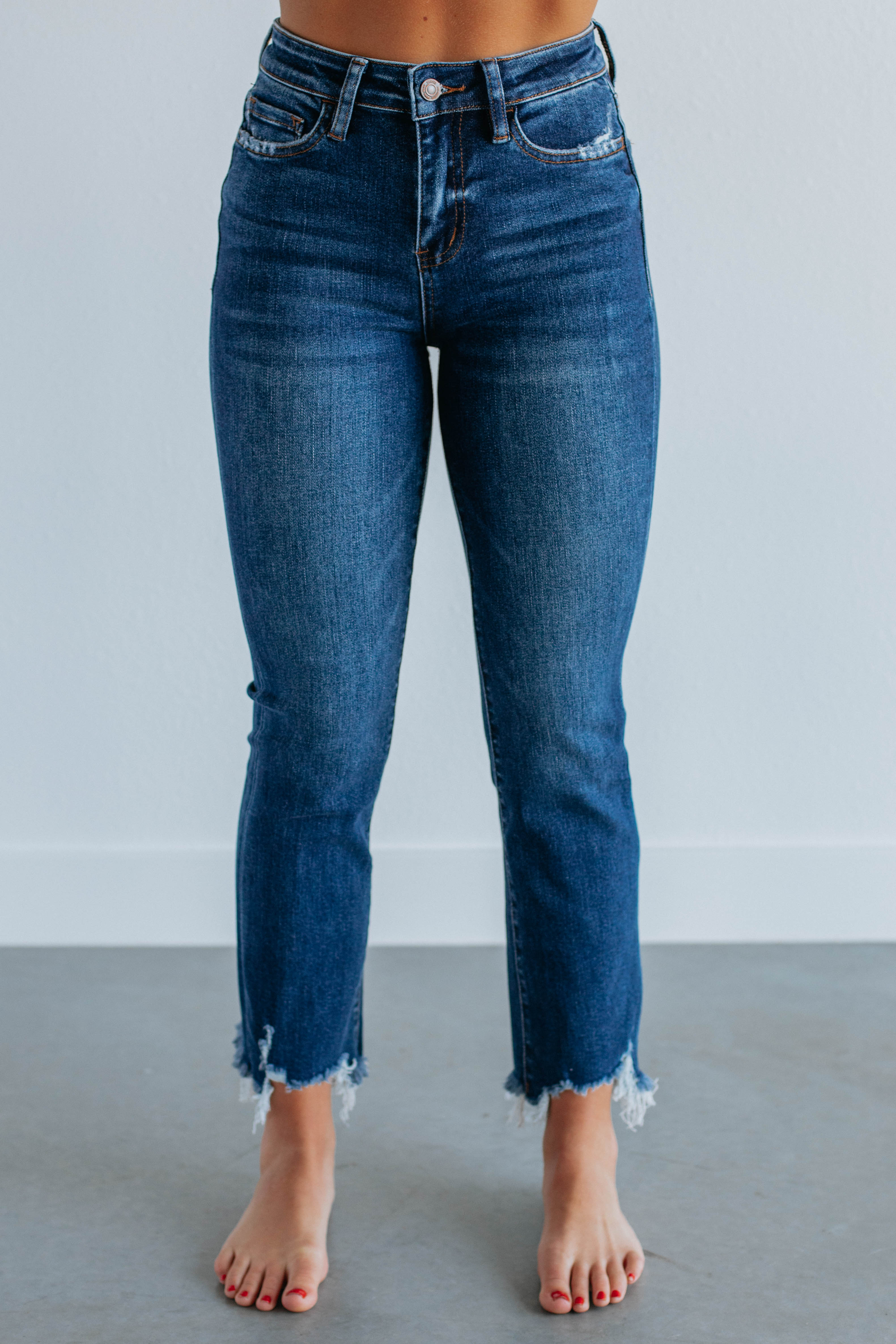 Bella Vervet Women's Dark Wash High Waist Skinny Jeans - Comfortable Stretch Denim Pants for Casual Wear & Night Out