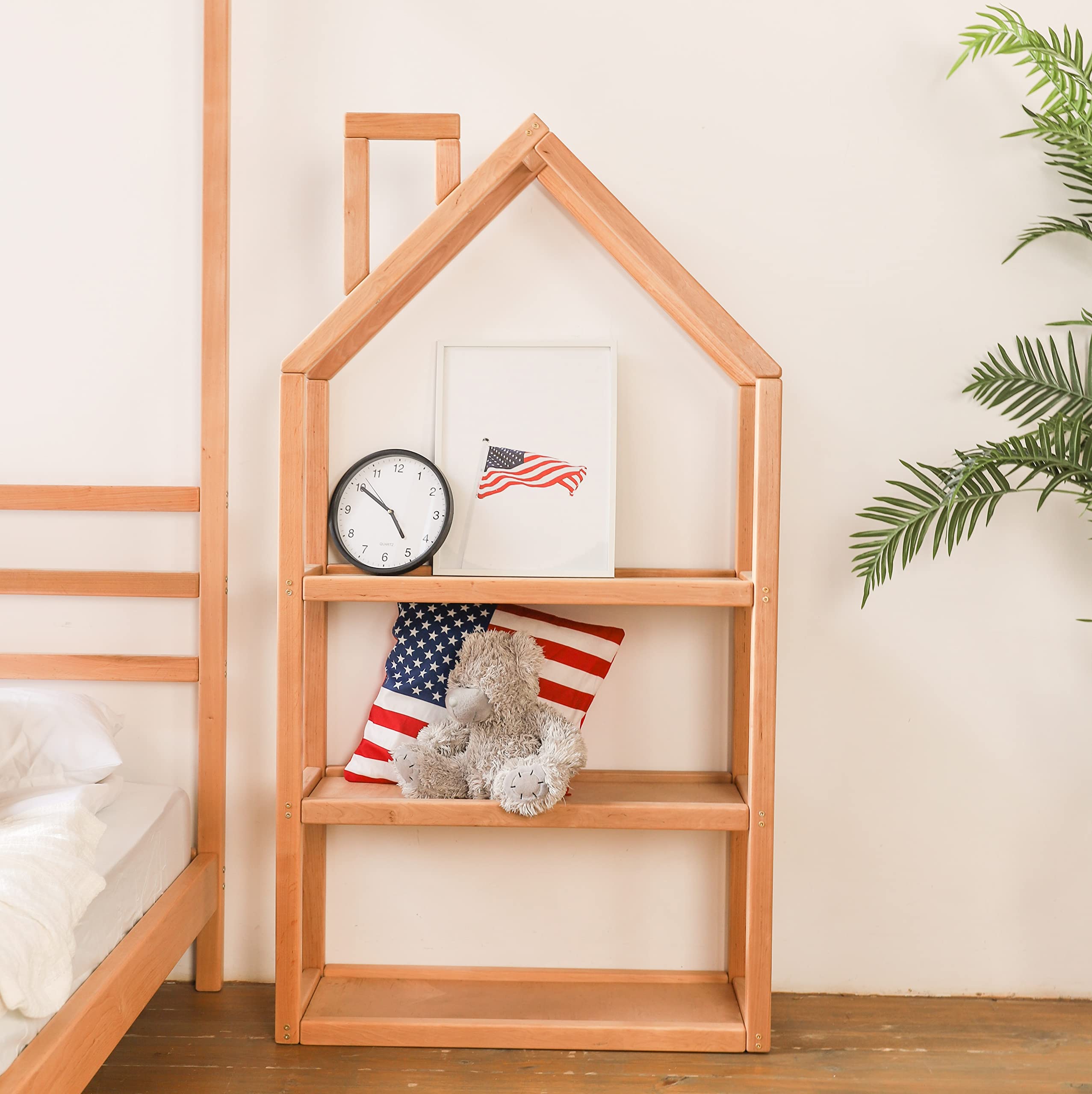 Montessori Bookshelf for Kids - Wooden Toddler Bookshelf & Room Organizer - Montessori Furniture for Nursery, Playroom & Bedroom - Space Saving Kids Bookshelf for Learning & Play