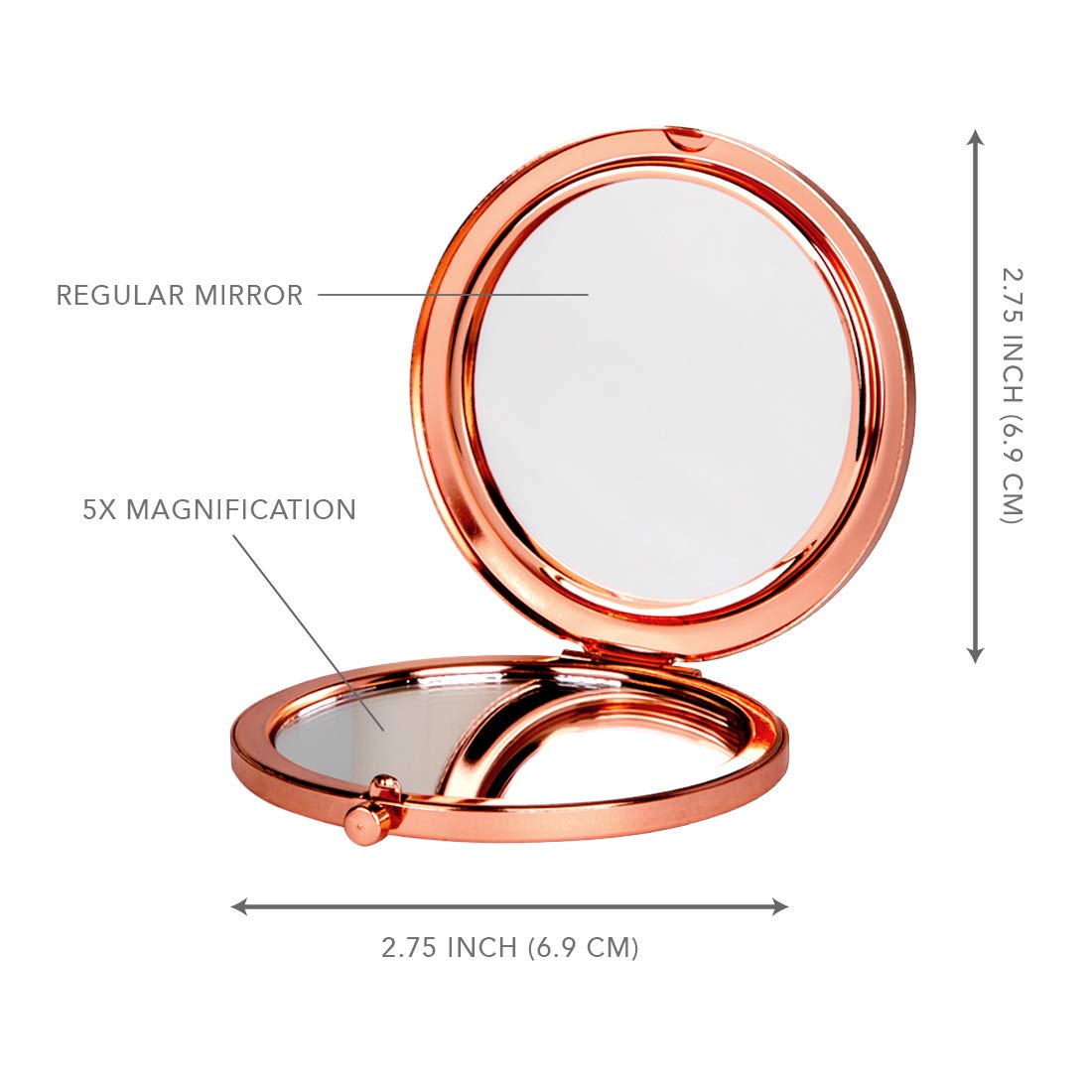 Rose Gold Compact Mirror with Floral Design - Perfect Wedding Gift for Flower Girls, Bridesmaids & Bachelorette Parties (Light Baby Blue, 1-Pack) | Ideal for Bridal Showers, Wedding Favors & Special Occasions
