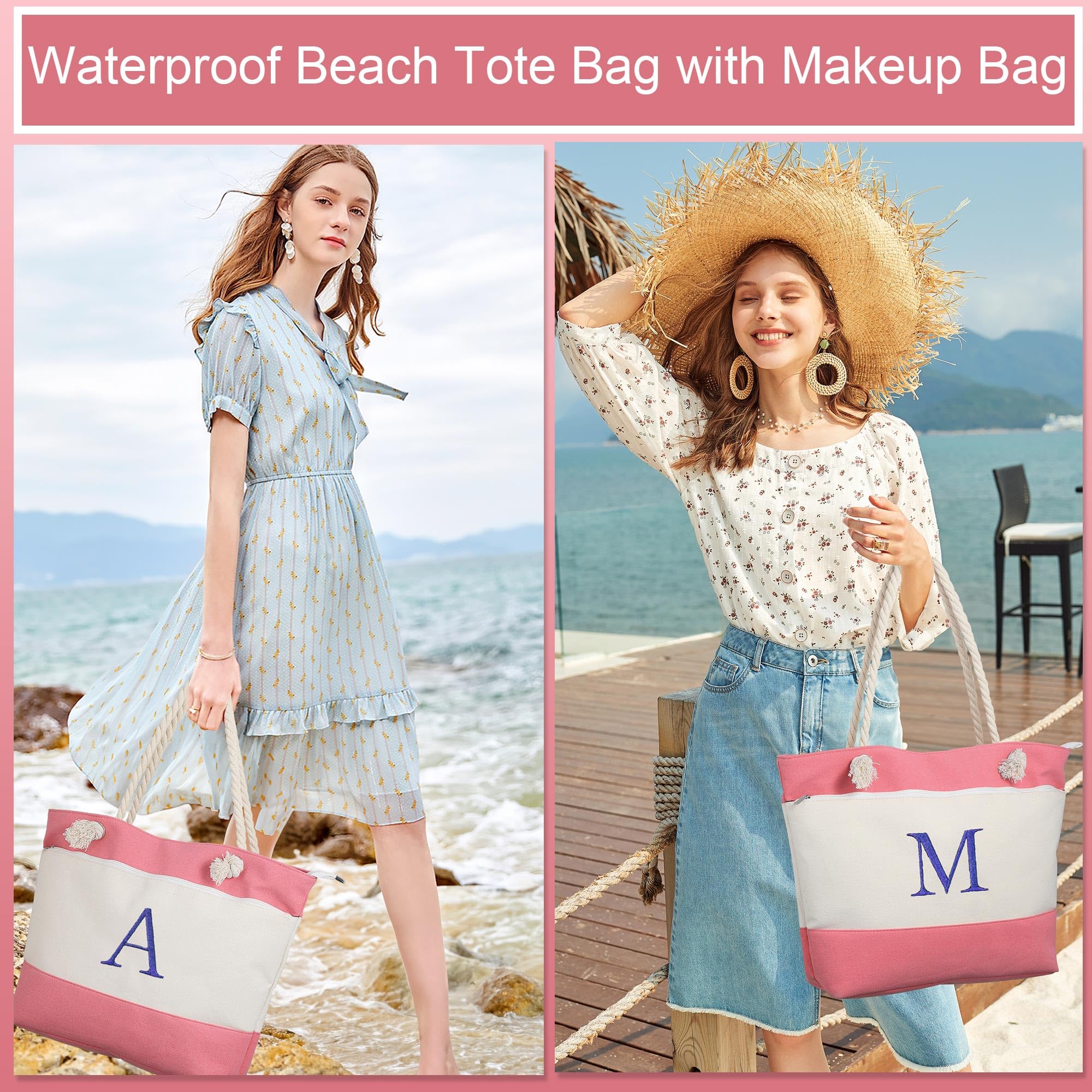 YOOLIFE Waterproof Beach Tote Bag for Women - Gift for Mom & Friends | Beach Day Essentials