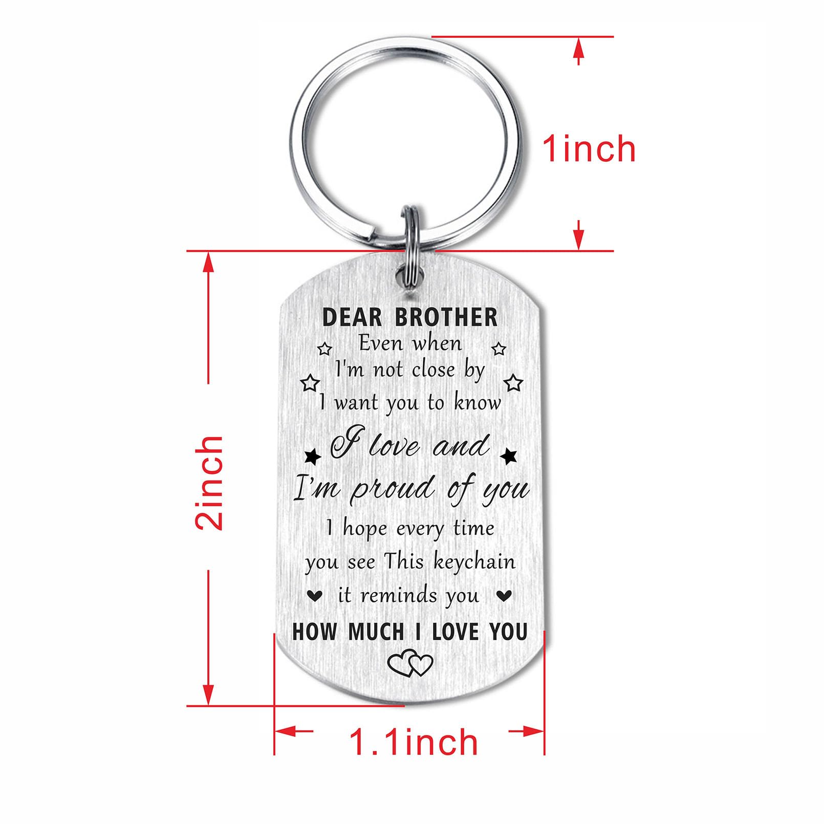 Resdink Brother Gifts from Sister - Engraved Keychain for Men & Boys - Perfect Birthday & Graduation Present for Brother - Ideal for Daily Use, Special Occasions & Keepsakes
