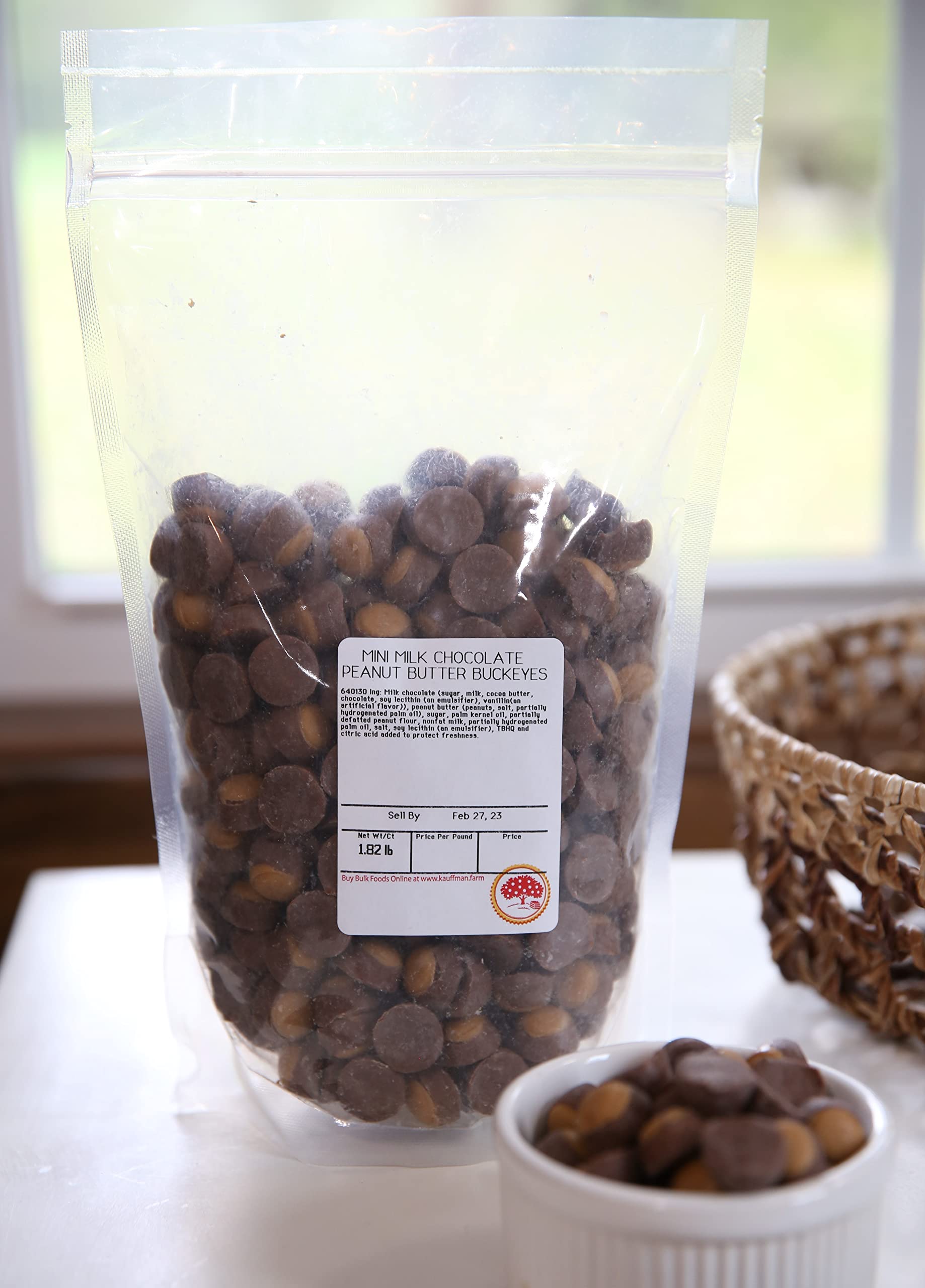 Kauffman's Fruit Farm Mini Milk Chocolate Peanut Butter Buckeyes Candy - 1.8 Lb (Pack of 3) - Delicious Chocolate Covered Peanut Butter Balls - Perfect for Gifts, Parties & Holiday Treats