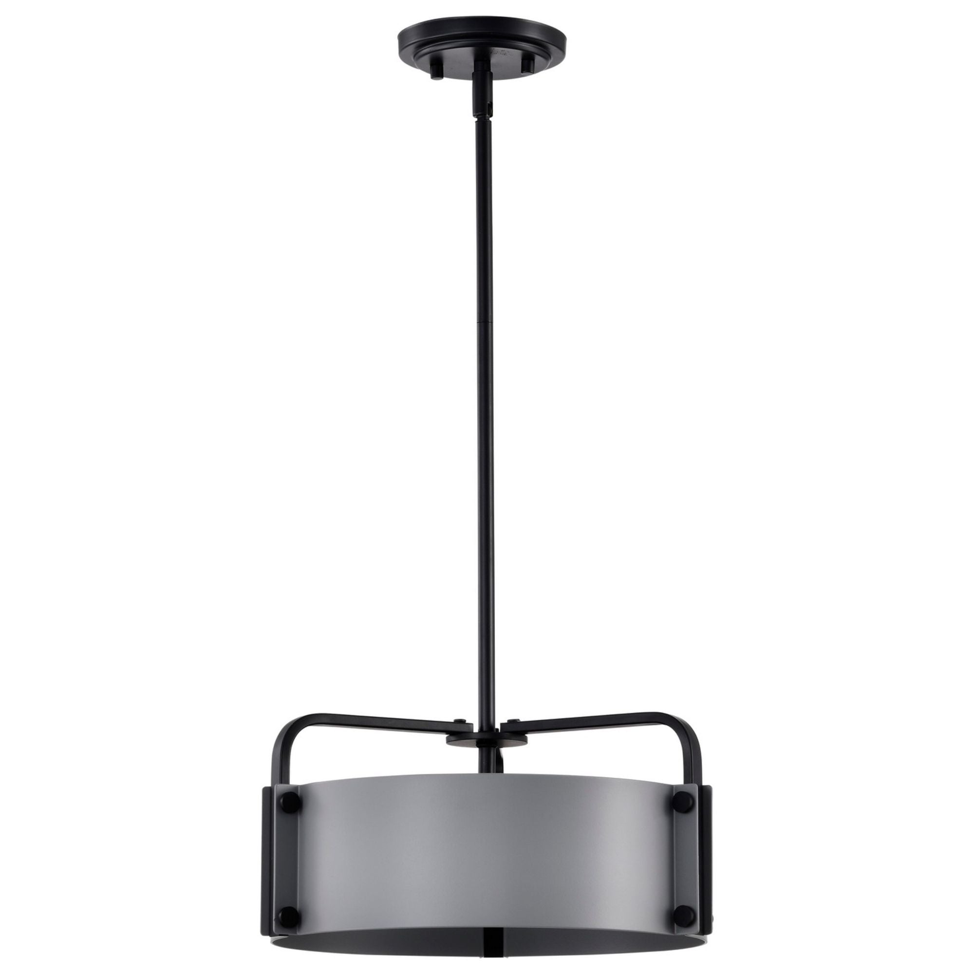 Altos 14-Inch 3-Light Pendant Light Fixture - Matte Gray & Black Finish for Kitchen Island, Dining Room, or Bedroom Lighting