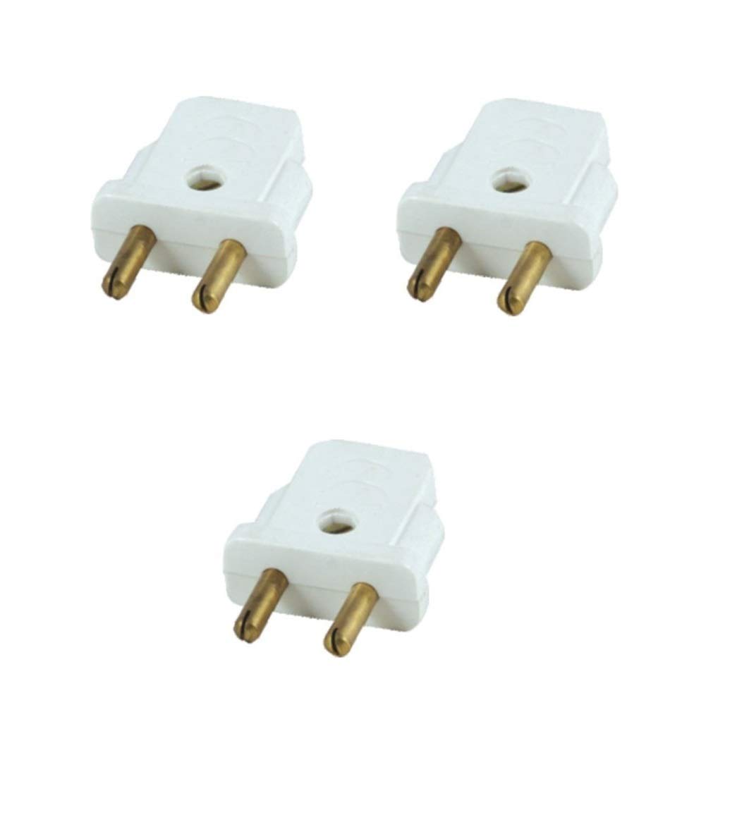 2 Pin Male Plug (QC) - 3 Pack - High Quality Power Connector for Home Appliances, Electronics & DIY Projects - Perfect for Lamps, Fans, Chargers & More