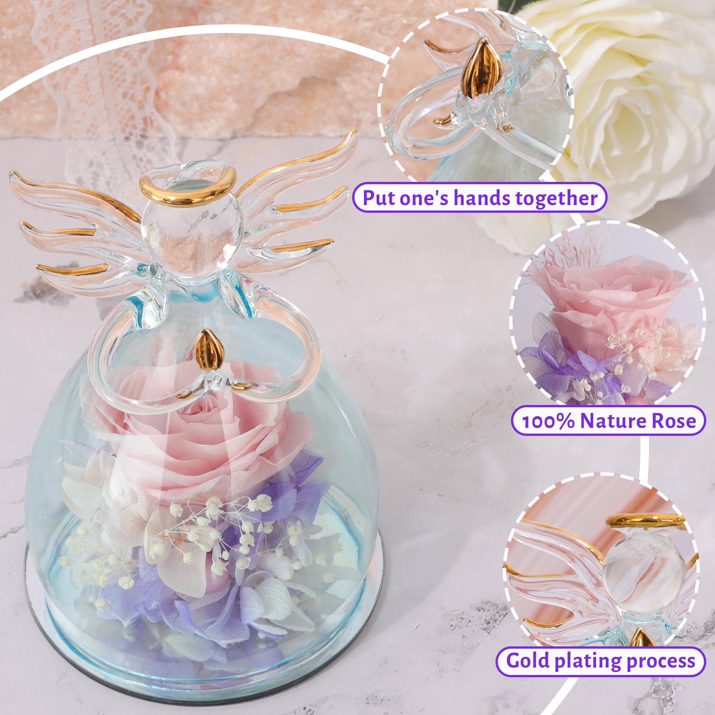 ANLUNOB Preserved Rose Gift - Eternal Flowers for Mother's Day, Anniversary, Birthday, Valentine's Day | Perfect Present for Mom, Grandma, Girlfriend & Friends | Home Decor, Wedding Centerpiece, Romantic Keepsake