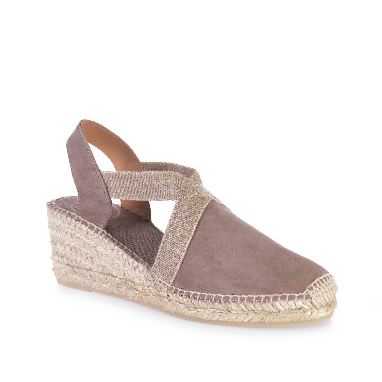 Women's Plain Suede Leather Wedge Espadrilles - Comfortable Casual Summer Shoes for Beach, Vacation & Everyday Wear | Tona