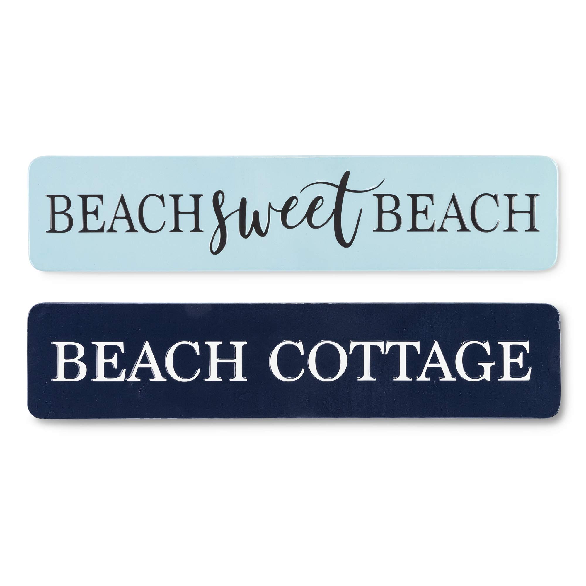 36.25 Inch Blue Metal Beach Wall Art Decor for Home - Coastal Themed Housewarming Gift, Perfect for Living Room, Bedroom, or Bathroom