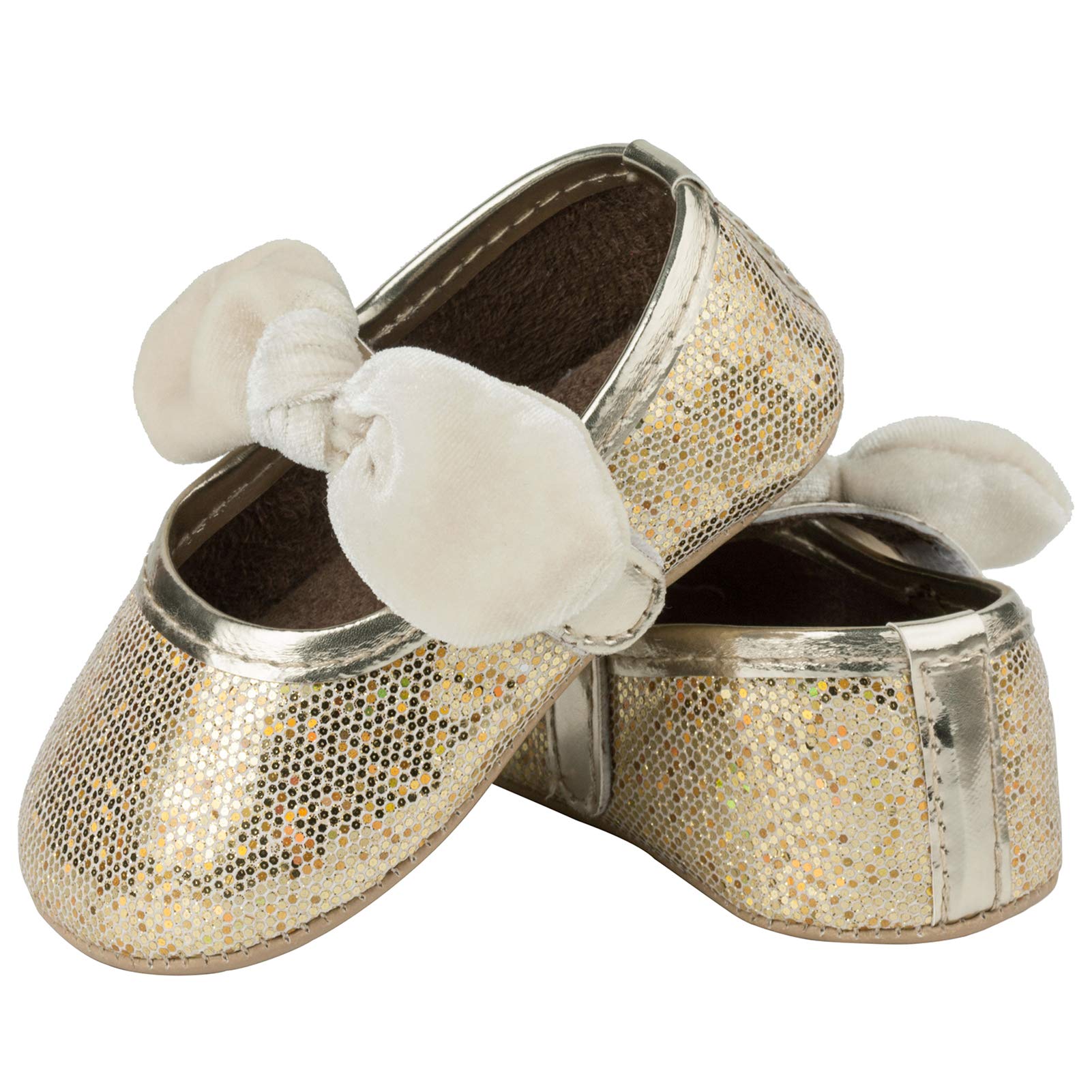 Baby Girls Mary Jane Flats - Anti-Slip Rubber Sole Bow Dress Shoes for Toddlers | Princess Party, First Walkers & Special Occasions