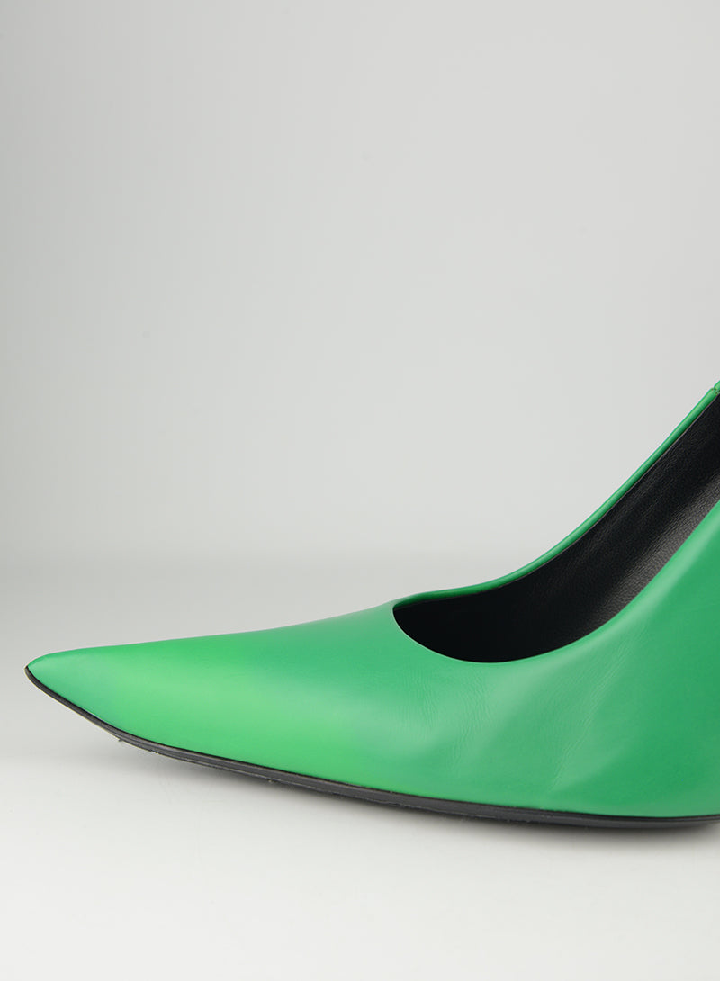 Balenciaga Green Leather Décolléte Heels - Women's Size 39 | Luxury High Heels for Parties, Weddings & Evening Events