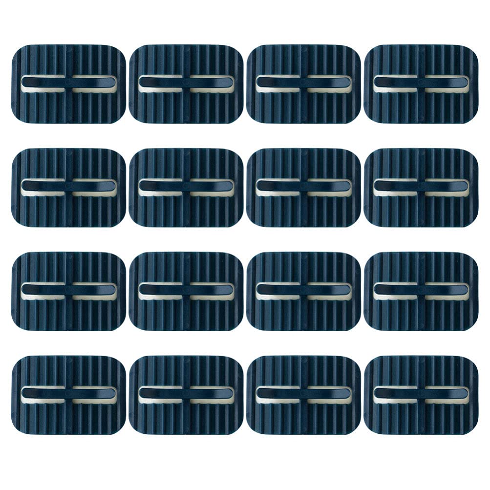 DOITOOL 16-Piece Trash Can Clips - Heavy Duty Garbage Bag Retainers, Anti-Slip Waste Basket Clamps for Secure Fit (Blue) - Perfect for Kitchen, Bathroom, Office & Outdoor Bins