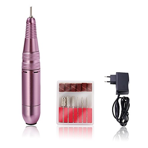 25000RPM Professional Electric Nail Drill Pen - 110V US Plug with 6 Bits Nail Care Kit, 100-240V Dual Voltage for Manicure & Pedicure | Perfect for Salon Professionals & Home Nail Art Enthusiasts