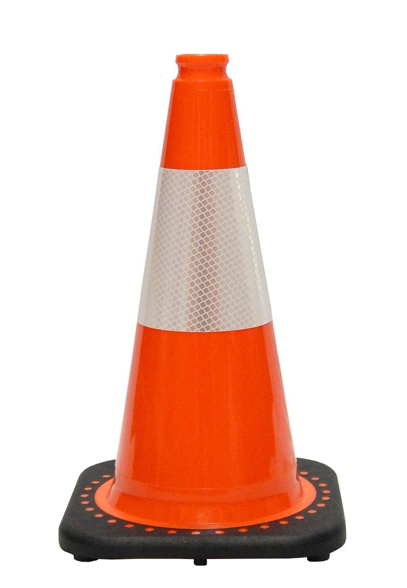 JBC Safety Plastic Revolution Series Traffic Cone 6-Piece Set (RS45015C3M6) - High Visibility Road Safety Cones for Construction Zones, Parking Lots & Events