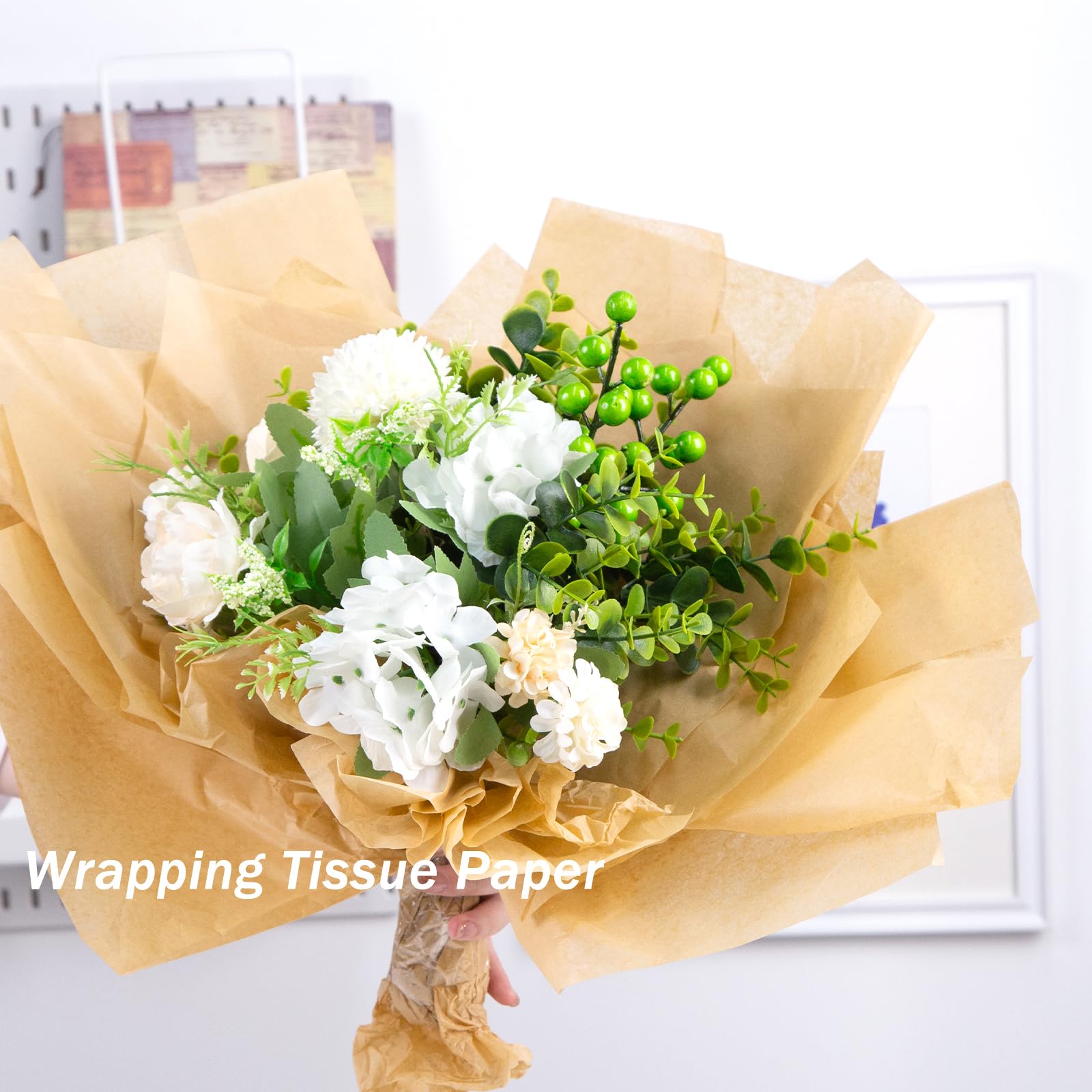 Premium 120-Sheet Brown Tissue Paper for Gift Wrapping - 20x14 Inches Bulk Pack for DIY Crafts, Halloween & Birthday Party Decorations - Perfect for Gift Bags, Party Favors & Creative Scrapbooking Projects