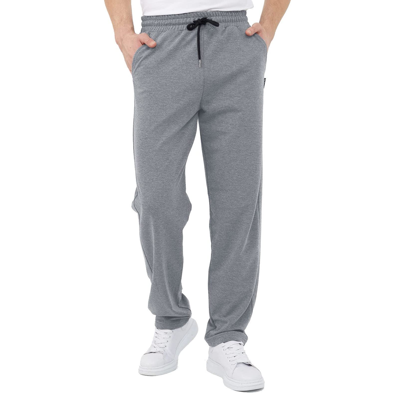 **Men's Casual Jogger Pants - Loose Fit Cotton Sports Trousers with Pockets for Running, Gym & Lounge Wear**