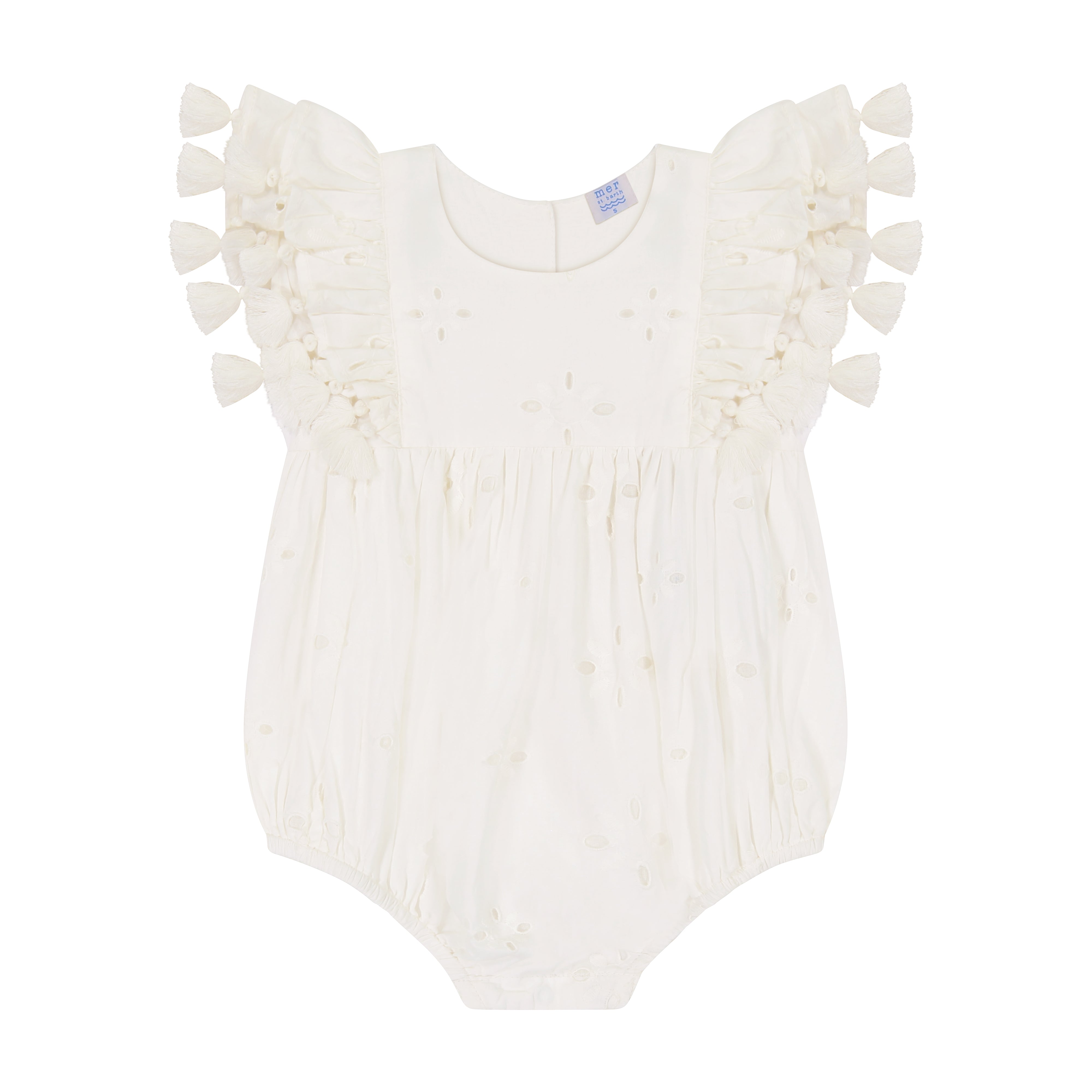 Anna Baby Romper - White Eyelet Lace Outfit for Newborn Girls | Perfect for Photoshoots, Parties & Special Occasions