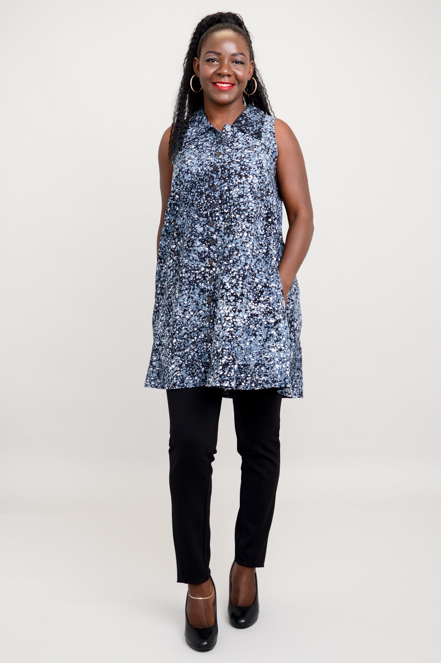 Cissy Tank Top for Women - Stylish Space Canvas Print Casual T-Shirt | Perfect for Summer Outfits, Beachwear & Everyday Fashion