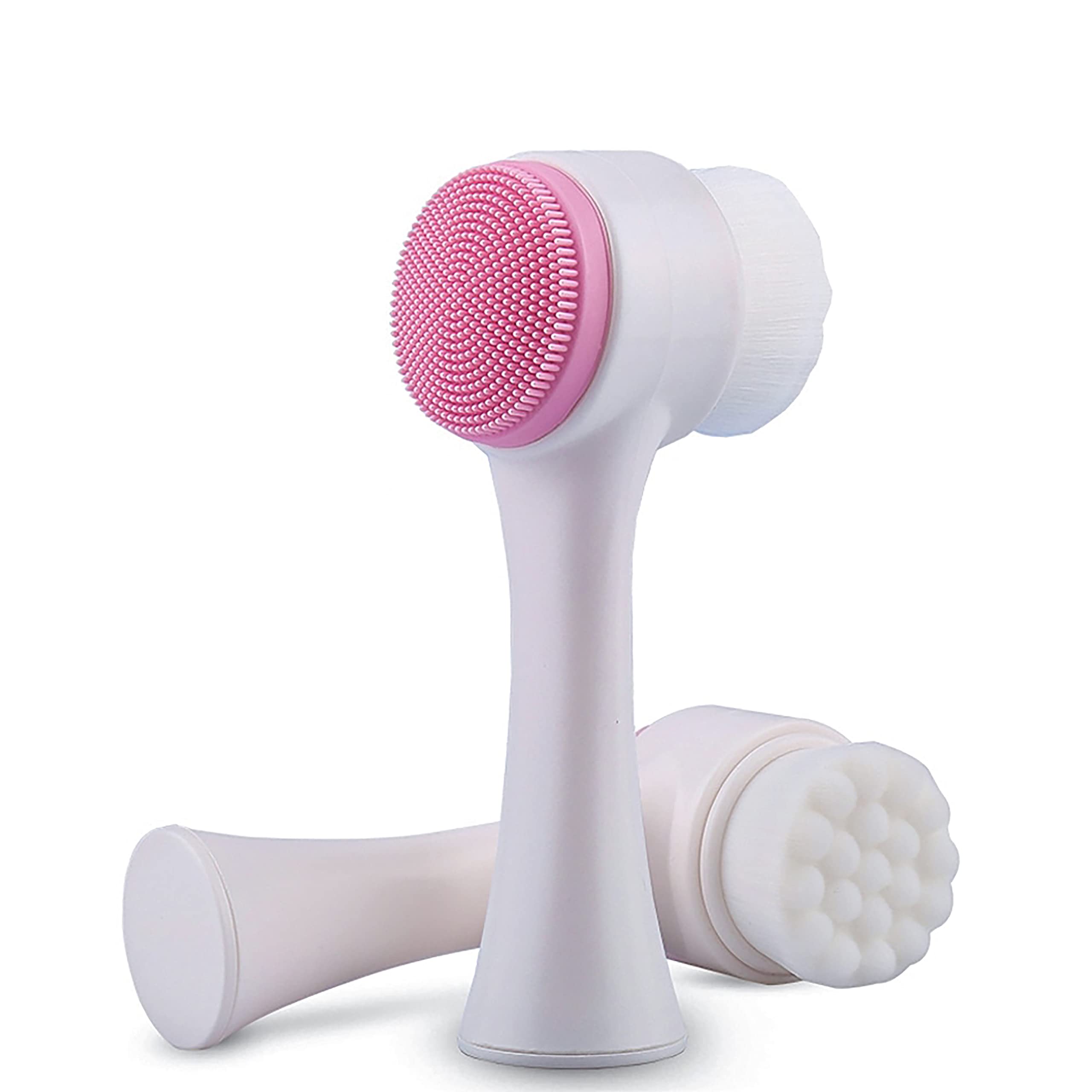 MAPPERZ 2-in-1 Silicone Facial Cleansing Brush for Deep Pore Exfoliation & Massage - Manual Face Scrubber for Gentle Skin Care - Perfect for Daily Cleansing Routine & Spa-Like Skincare at Home (Random Color, Pack of 1)