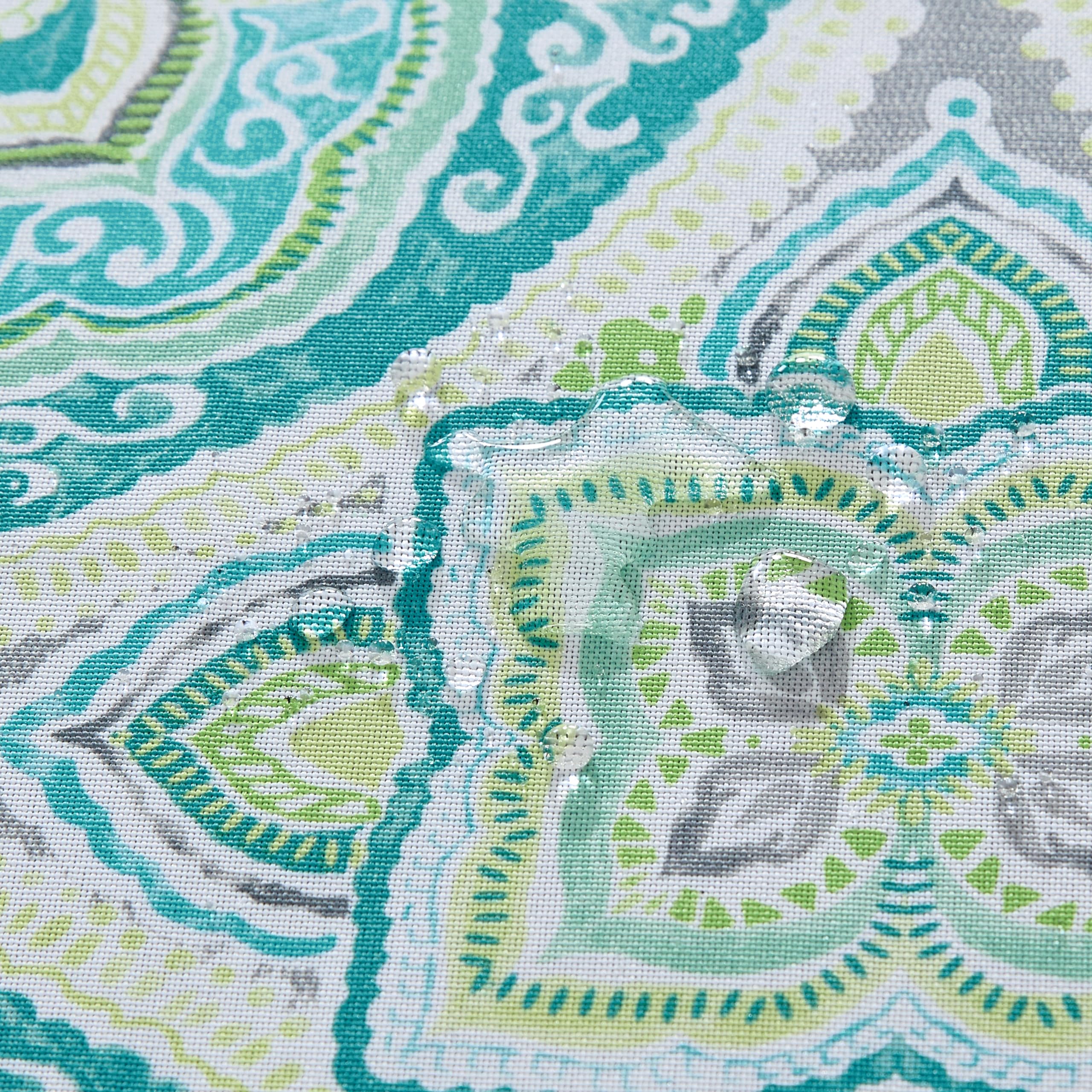 Premium Heavyweight Fabric Napkins Set of 4 - Santorini Mosaic Glass Design, Stain & Water Resistant for Indoor/Outdoor Dining - Mediterranean Blue & Green Napkins for Dinner Parties, Picnics & Holiday Gatherings