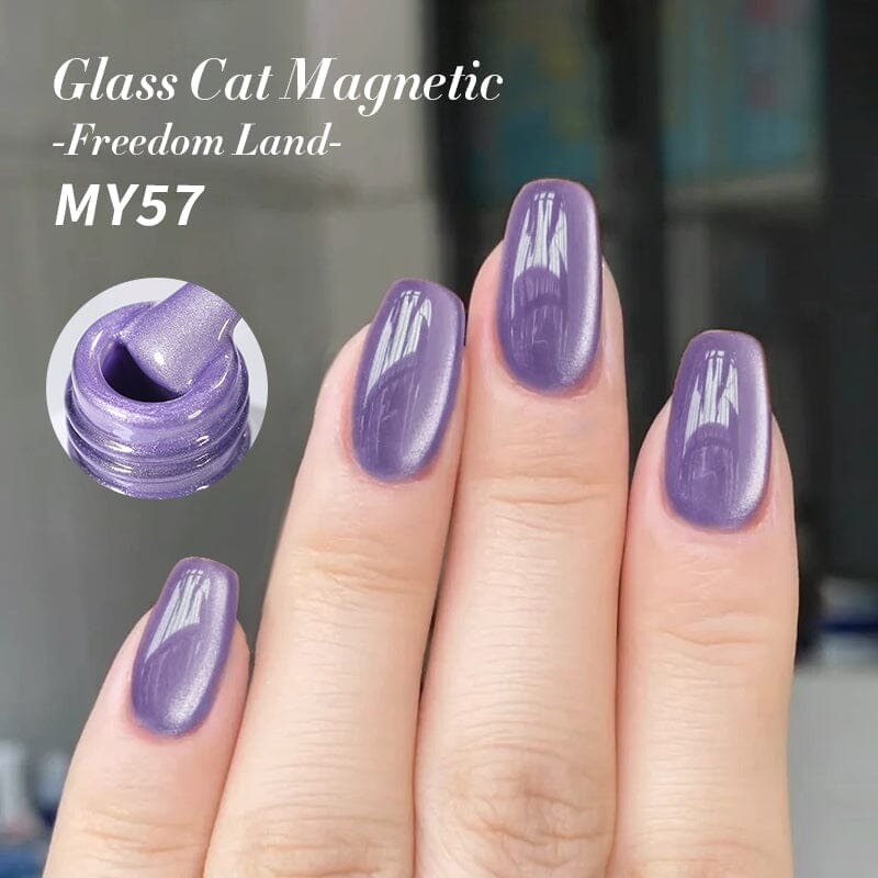 Purple Glass Cat Magnetic Gel Nail Polish - 10ml MY57 for Stunning Cat Eye Nails | Perfect for Salon & Home Manicures