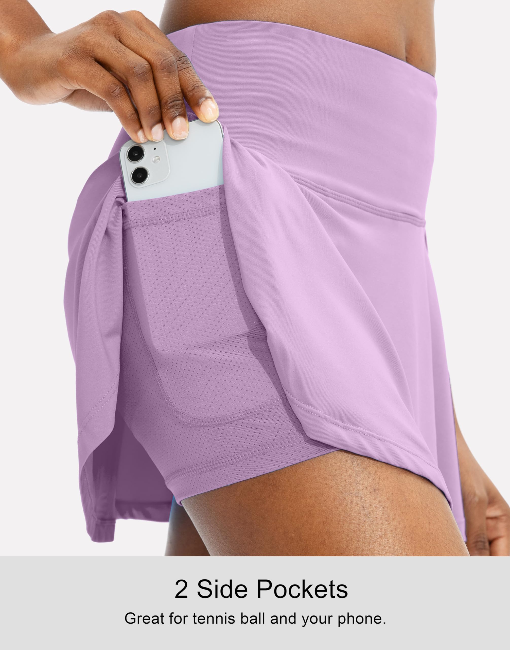 SANTINY Women's Pleated Tennis Skirt - High Waisted Athletic Skort with 4 Pockets for Running, Golf & Casual Wear | Perfect for Sports, Workouts & Everyday Fashion
