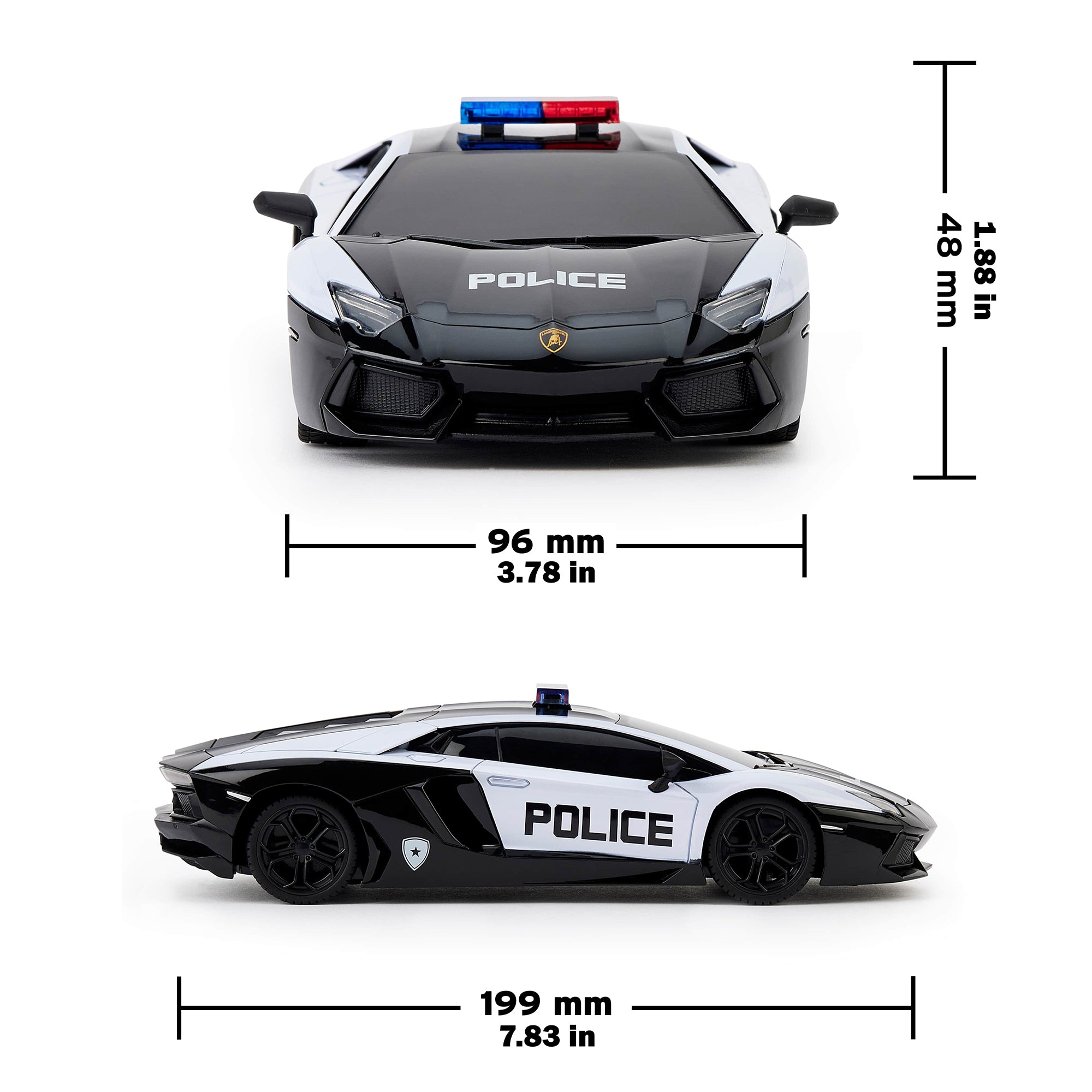 1:24 Scale Lamborghini Aventador Police RC Car - 2.4GHz Remote Control with LED Headlights - High Speed Electric Toy Car for Kids & Adults - Perfect for Indoor Racing, Outdoor Play & Collectors