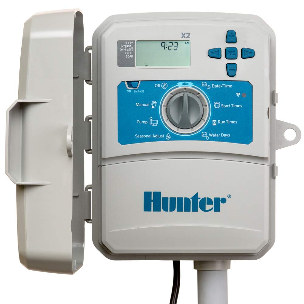 Hunter Industries Hydrawise X2 4-Station Smart Outdoor Irrigation Controller (X2-400) - WiFi Enabled Watering System for Lawns & Gardens