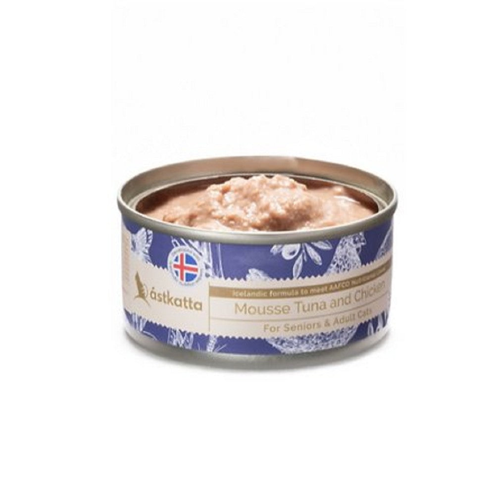 Premium Senior Tuna & Chicken Mousse Cat Food - Grain-Free Soft Pate for Older Cats | Supports Digestion & Joint Health | Perfect for Picky Eaters & Senior Cat Care