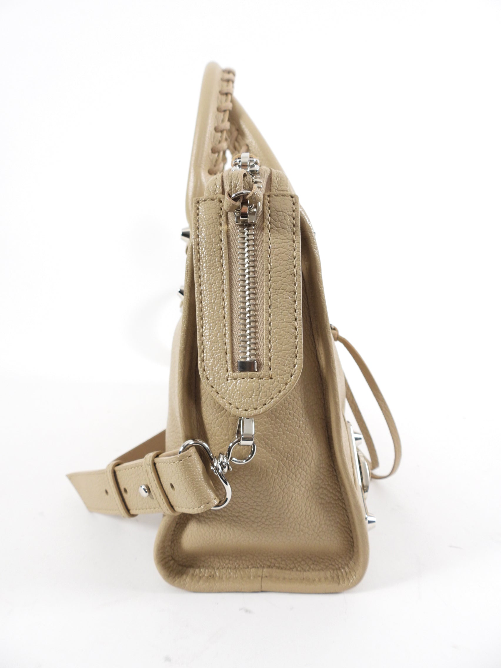 Balenciaga Beige Small Metallic Edge City Bag - Luxury Designer Crossbody Handbag for Women | Perfect for Date Night, Parties & Everyday Use