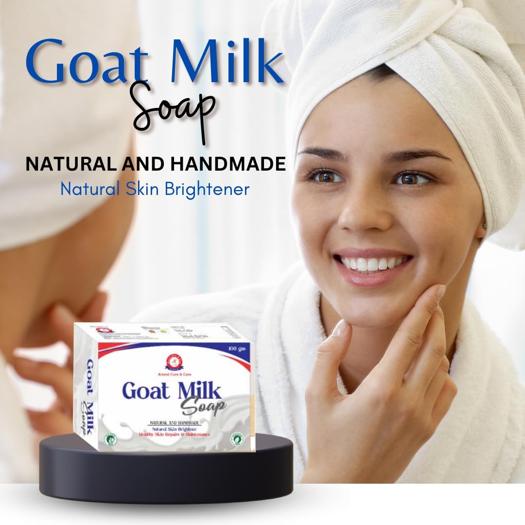 Anand Cure & Care Goat Milk Soap - Natural Handmade Bar for Gentle Cleansing & Soft Skin | Paraben-Free, Alcohol-Free, 100g | Perfect for Dry, Sensitive Skin & Daily Skincare Routine