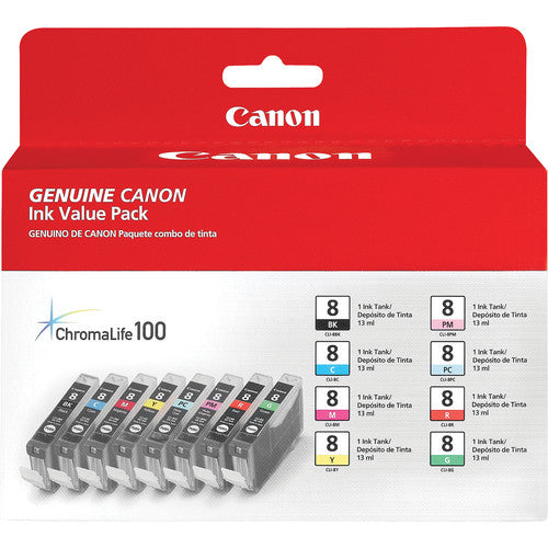 Canon CLI-8 8-Color Multi Ink Cartridge Pack - High-Quality Replacement Ink for Canon Printers | Perfect for Home, Office & Photo Printing