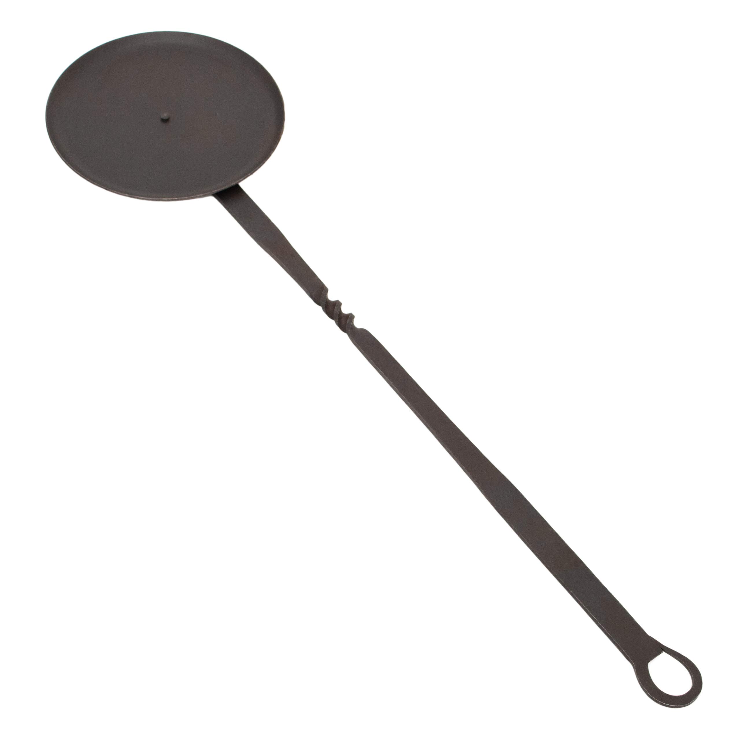 Long Handle Iron Grill Fire Ladle - Medieval Hand Forged Cooking Tool with Comfort Grip for BBQ, Camping, Outdoor Cooking - Perfect for Grilling, Cast Iron Skillets, Fire Pits & Medieval Reenactments - 21.65 Inch Heavy Duty Kitchen Utensil