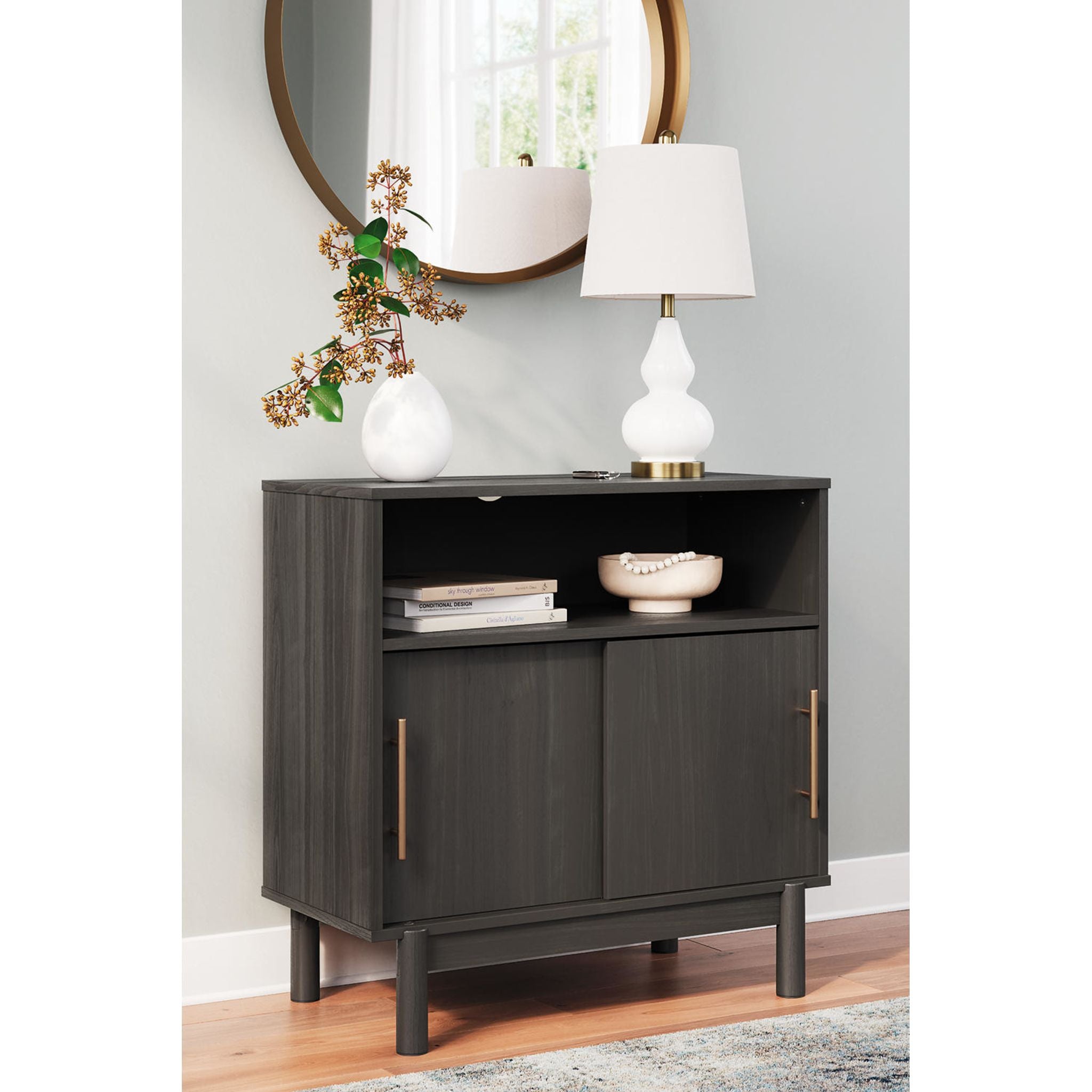 Brymont Dark Gray Accent Cabinet - Modern Side Table for Living Room, Bedroom & Entryway Storage | Stylish Home Decor Furniture