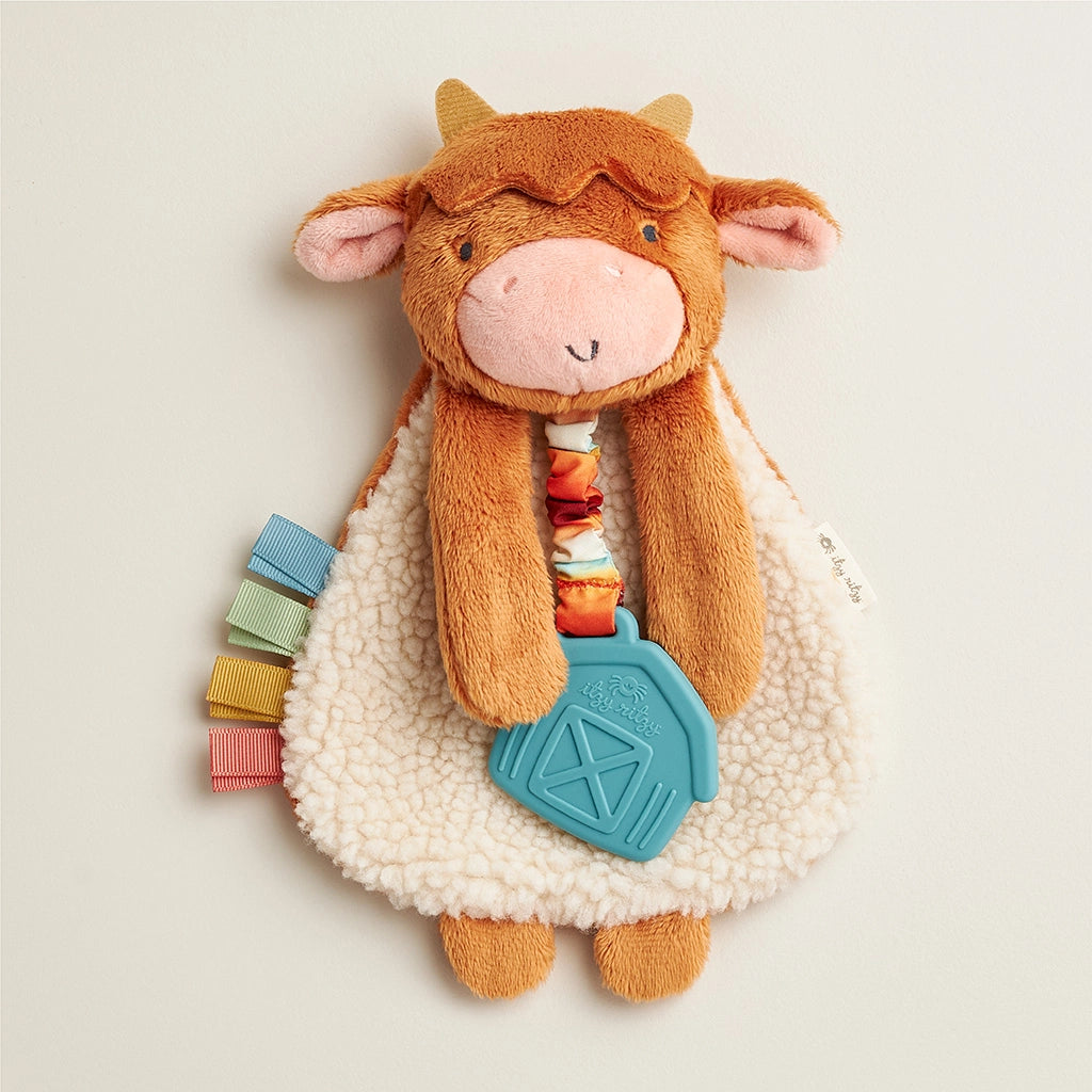 Highland Cow Itzy Friends Lovey™ Plush Stuffed Animal - Soft Cuddly Toy for Babies & Kids | Perfect for Nursery, Bedtime & Travel Comfort