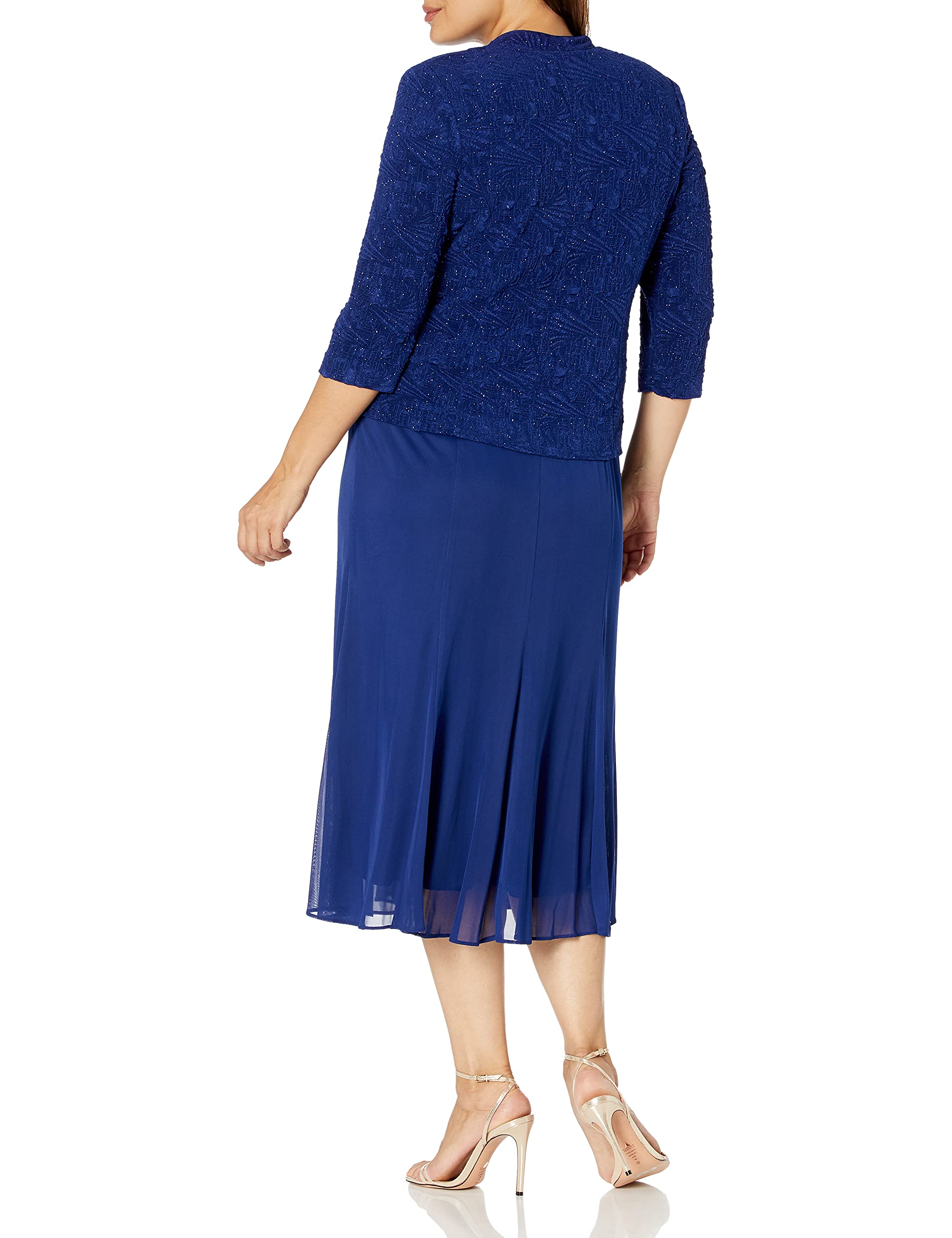 Alex Evenings Women's Tea Length Jacket Dress for Weddings & Formal Events - Petite & Regular Sizes - Elegant Cocktail Attire for Bridal Showers, Evening Parties & Special Occasions