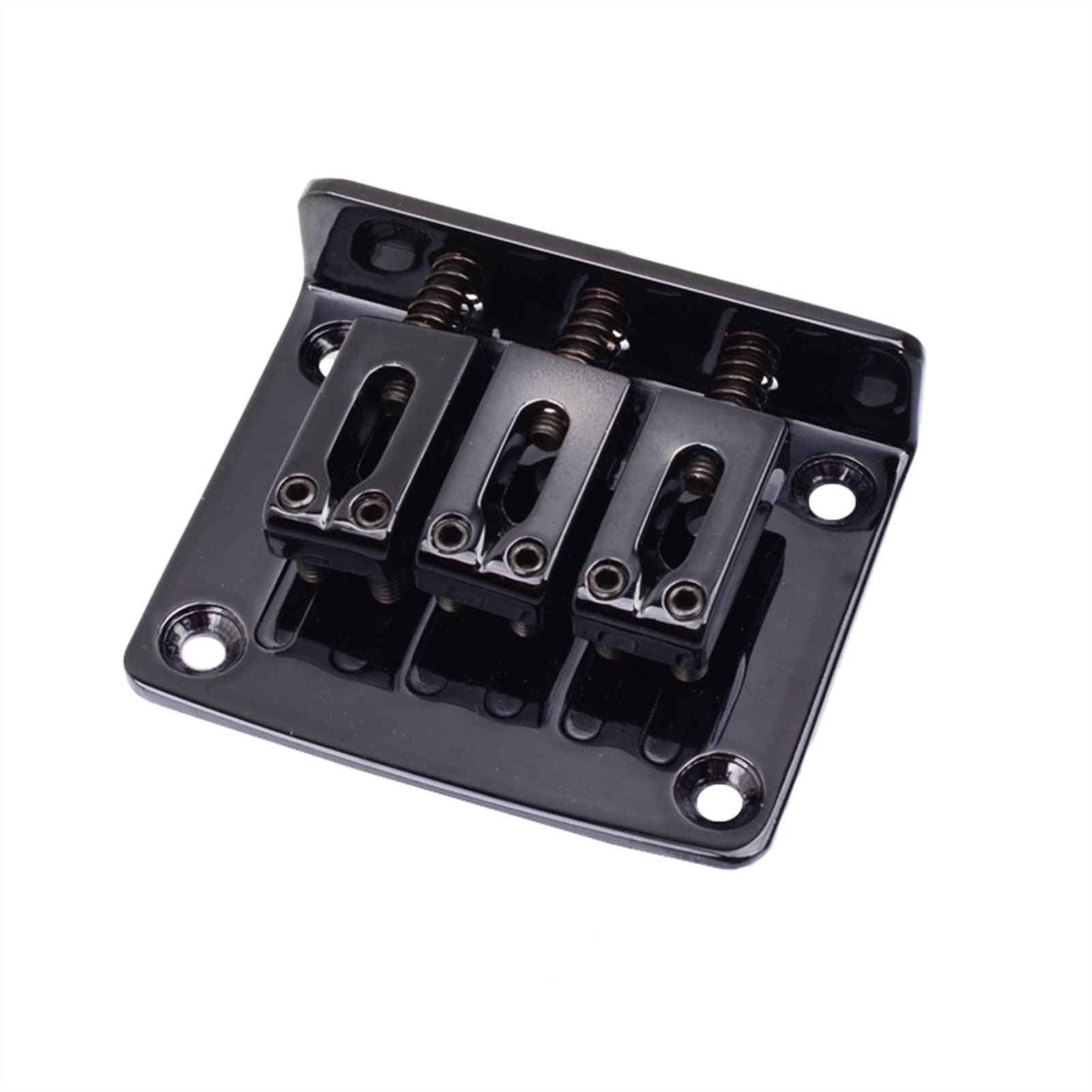 Adjustable 3-String Electric Guitar Bridge Tailpiece - Black | Replacement Part for Electric Guitars | Perfect for DIY Repairs & Upgrades