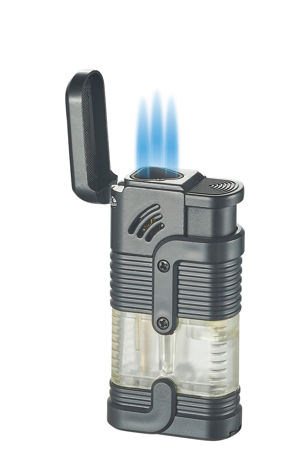 Visol Trijet Black Retail Prepack 20 Cigar Lighters - Windproof & Refillable Butane Torch for Cigars, Cigarettes & Outdoor Use (Camping, BBQ, Grilling)