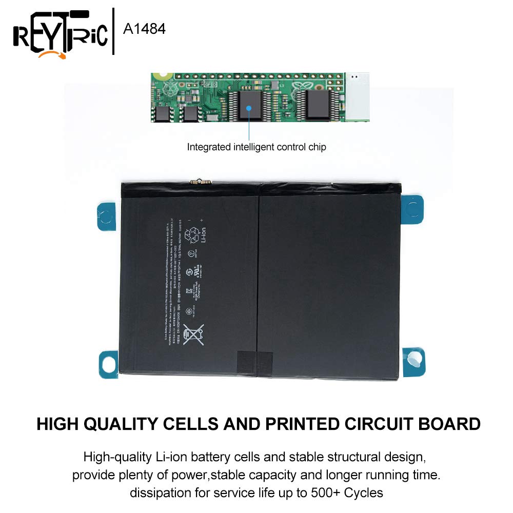 REYTRIC A1484 Replacement Battery for iPad 5 & iPad Air (A1474/A1475/A1476) - 3.73V 8827mAh High Capacity Battery with Installation Tools - Perfect for iPad Repair & Battery Replacement at Home