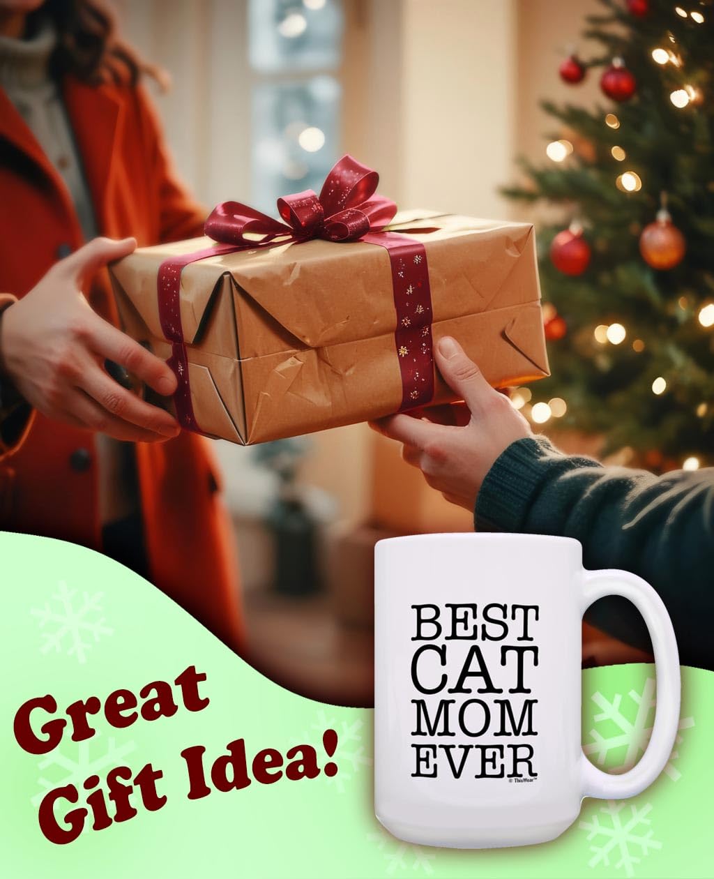 ThisWear Best Cat Mom Ever 15oz Ceramic Coffee Mug - Cute Cat Themed Gift for Cat Lovers, Perfect for Tea & Coffee at Home or Office