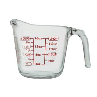 Anchor Hocking 55177AHG18 16 oz Glass Measuring Cup - Durable & Precise for Baking, Cooking & Mixing - Perfect for Kitchen, Restaurant & Home Use
