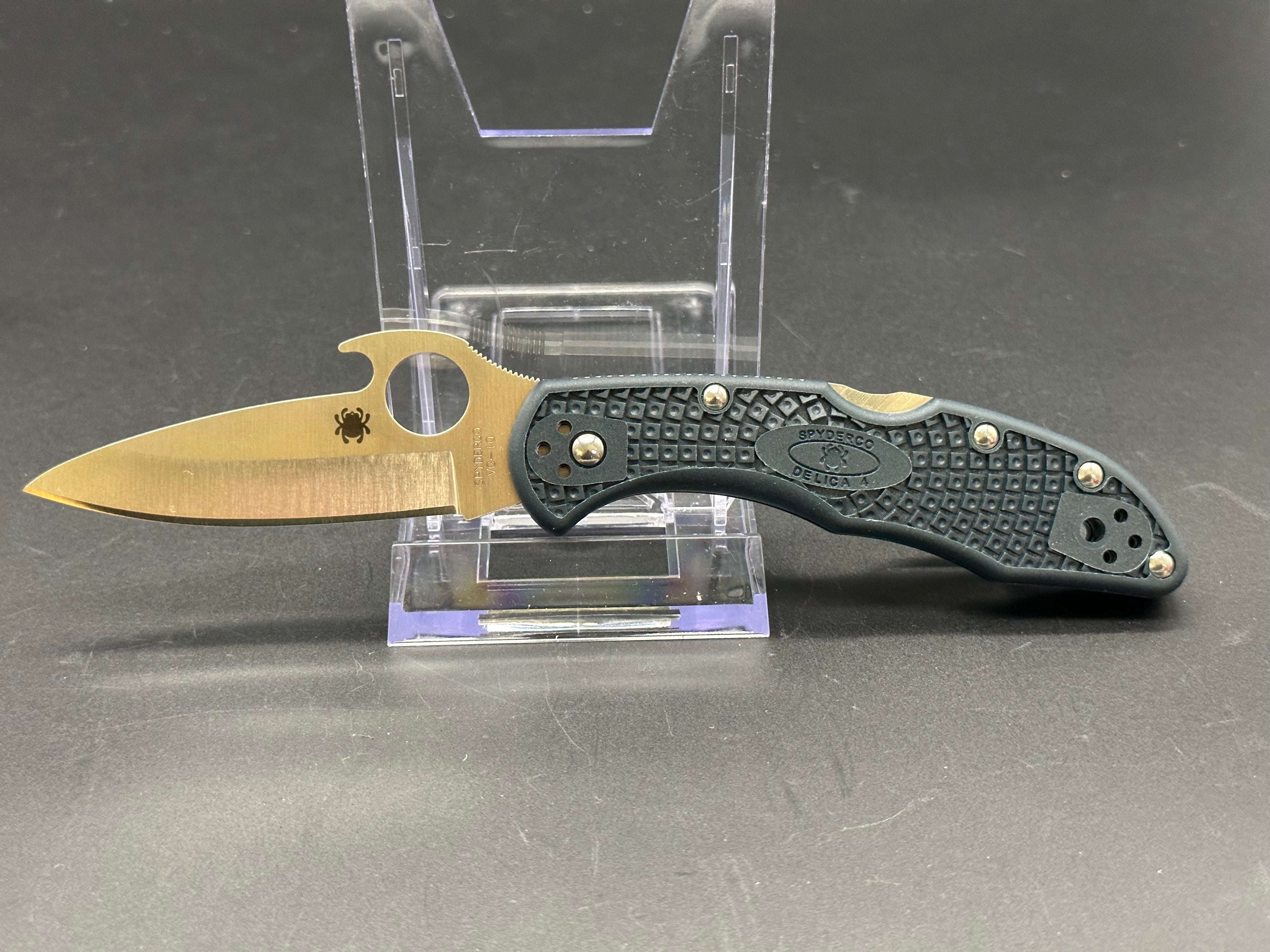 Spyderco Delica 4 Folding Pocket Knife with Emerson Opener - EDC, Outdoor Camping & Survival Tool