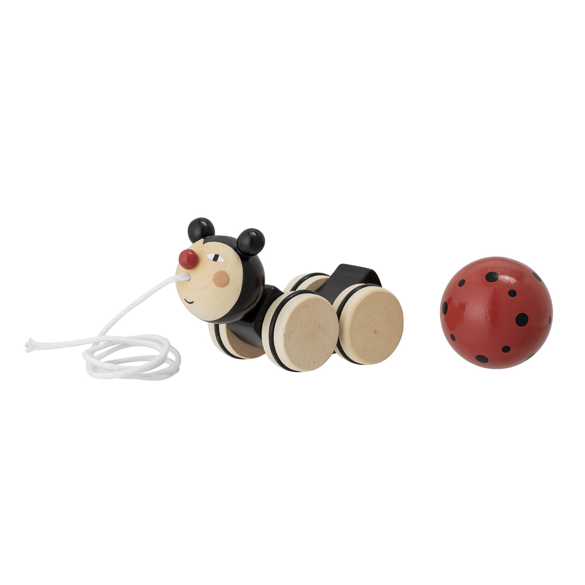 Bloomingville Beetle Pull Along Toy - Wooden Pull Toy for Toddlers & Kids - Fun Educational Crawling Insect Toy for Early Childhood Development - Perfect for Playtime, Learning & Gifts