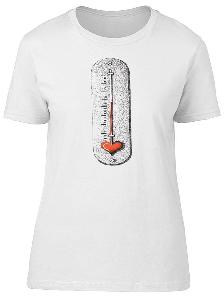 Red Heart Thermometer Graphic T-Shirt for Women | Cute Casual Tee for Everyday Wear, Date Nights & Gifts