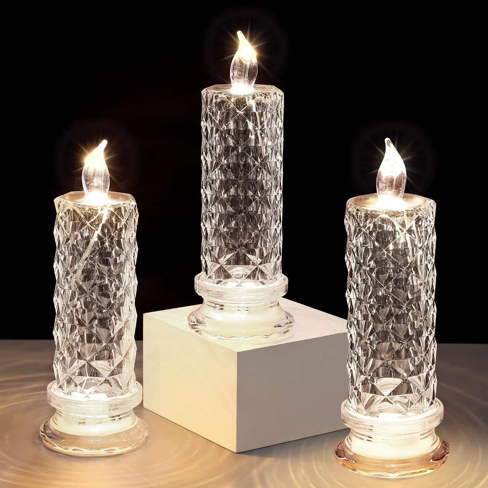 Haotao LED Candles [2 Pack] - Flameless Battery Operated Decorative Candles with Timer - Perfect for Home Decor, Weddings, Anniversaries, Romantic Dinners & Valentine's Day Gifts | Creates Cozy Ambiance for Parties, Proposals & Holiday Decorations