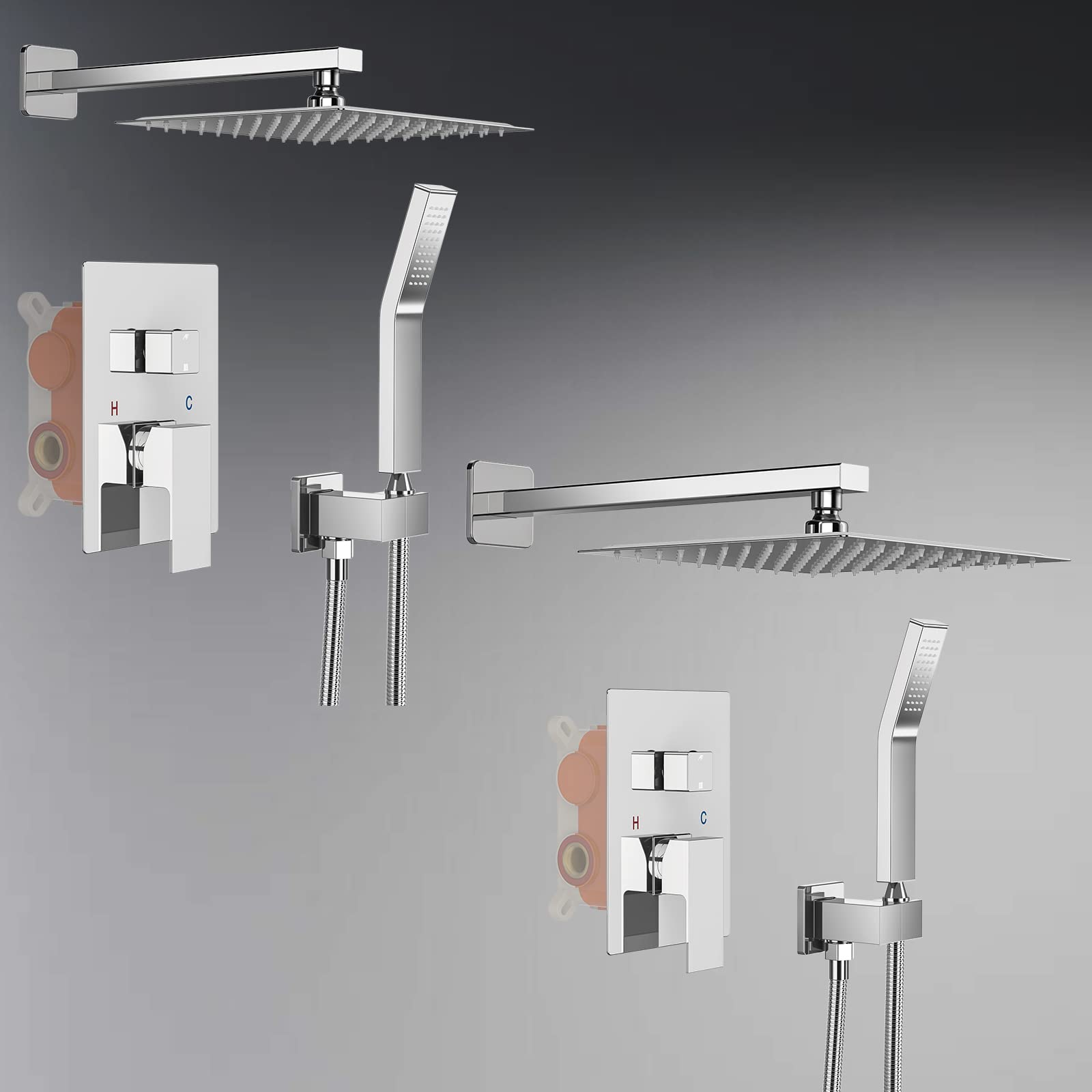 Brightify 2-in-1 Shower Head Combo with Handheld Spray - 12