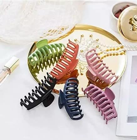 Kalyani Homes 6-Piece Large Hair Claw Clips Set - Butterfly Hair Clips, Korean Acrylic Plastic Clutchers with Strong Grip for Women & Girls - Jumbo Hair Accessories for Thick Hair, Ponytails, Buns & Everyday Hairstyling - Trendy Fashion Hair Clips (6-Pack)