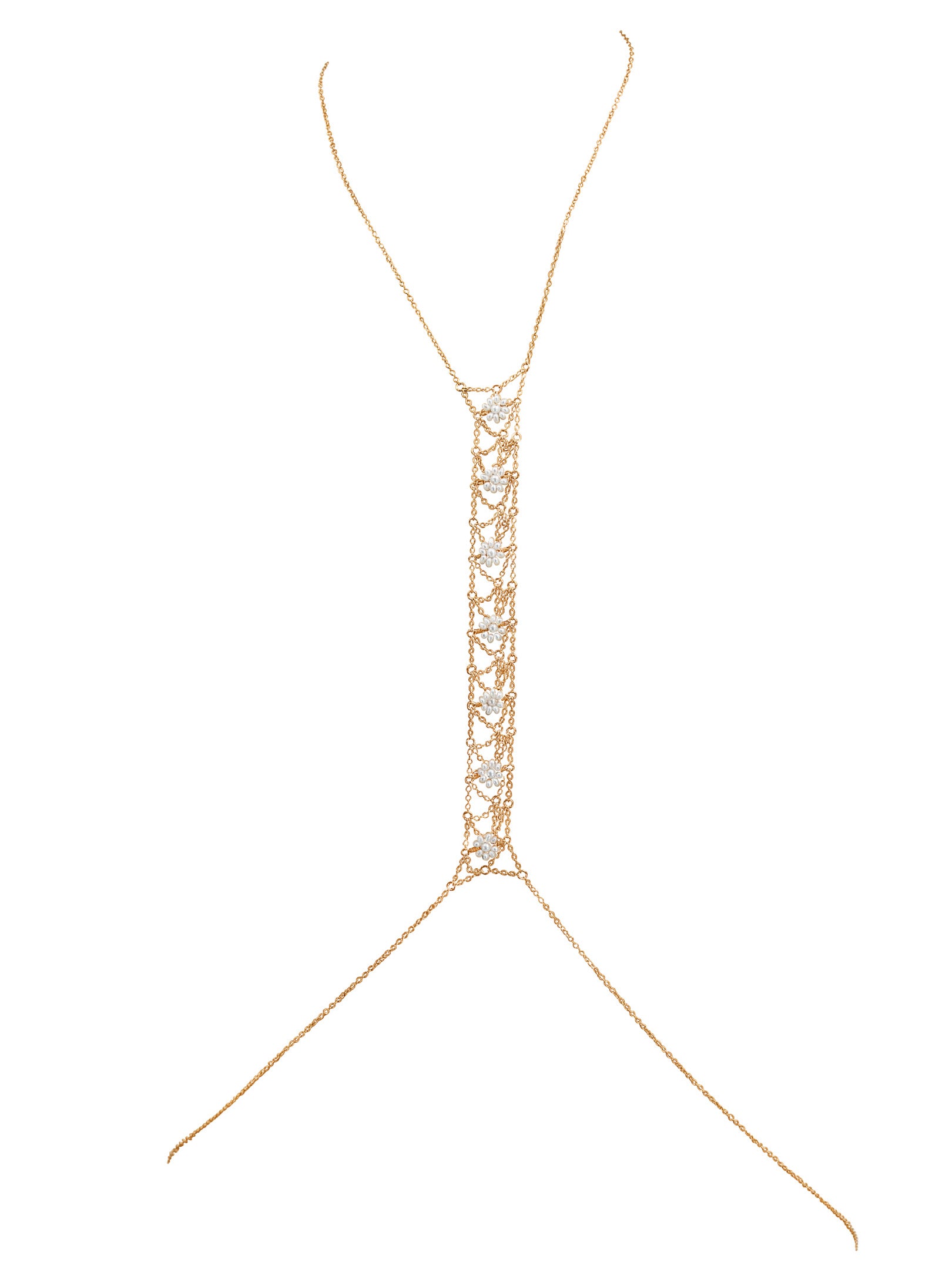Elegant Mesh Flower Spine Body Chain Jewelry for Women - Perfect for Festivals, Parties, and Boho Fashion Accessories