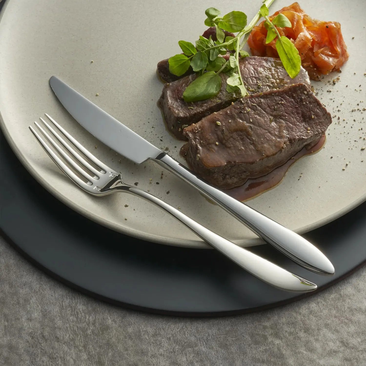 Premium Luckywood Veloute Stainless Steel Serrated Dessert Knife - Perfect for Cake Cutting, Pastry Serving & Fruit Slicing - Elegant Kitchen & Dining Essential