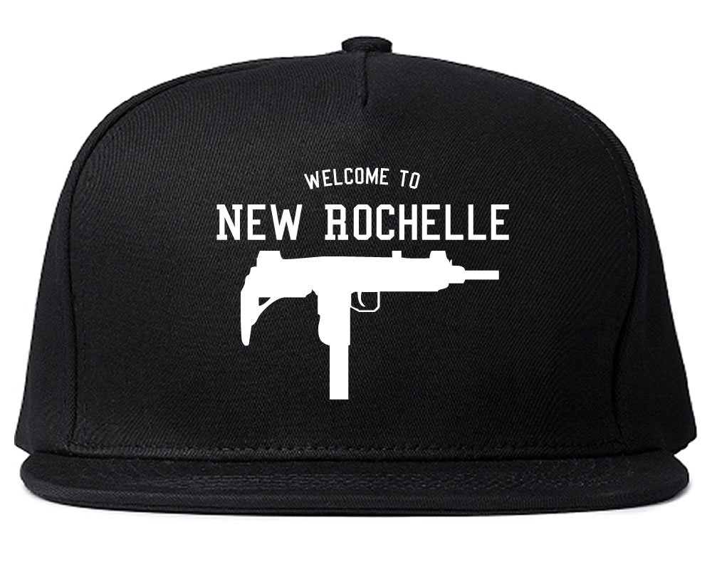 New Rochelle Uzi Machine Gun New York City Snapback Hat - Adjustable Baseball Cap for Hip Hop Streetwear & Urban Fashion