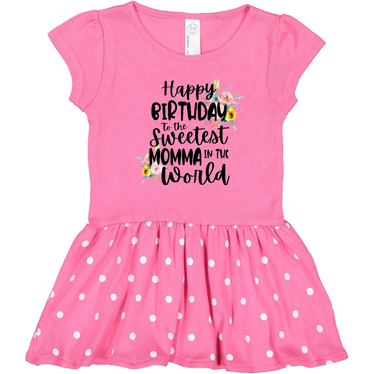 Inktastic 'Happy Birthday to The Sweetest Momma in The World' Toddler Dress - Cute Birthday Outfit for Girls, Baby Shower Gift, Party Wear