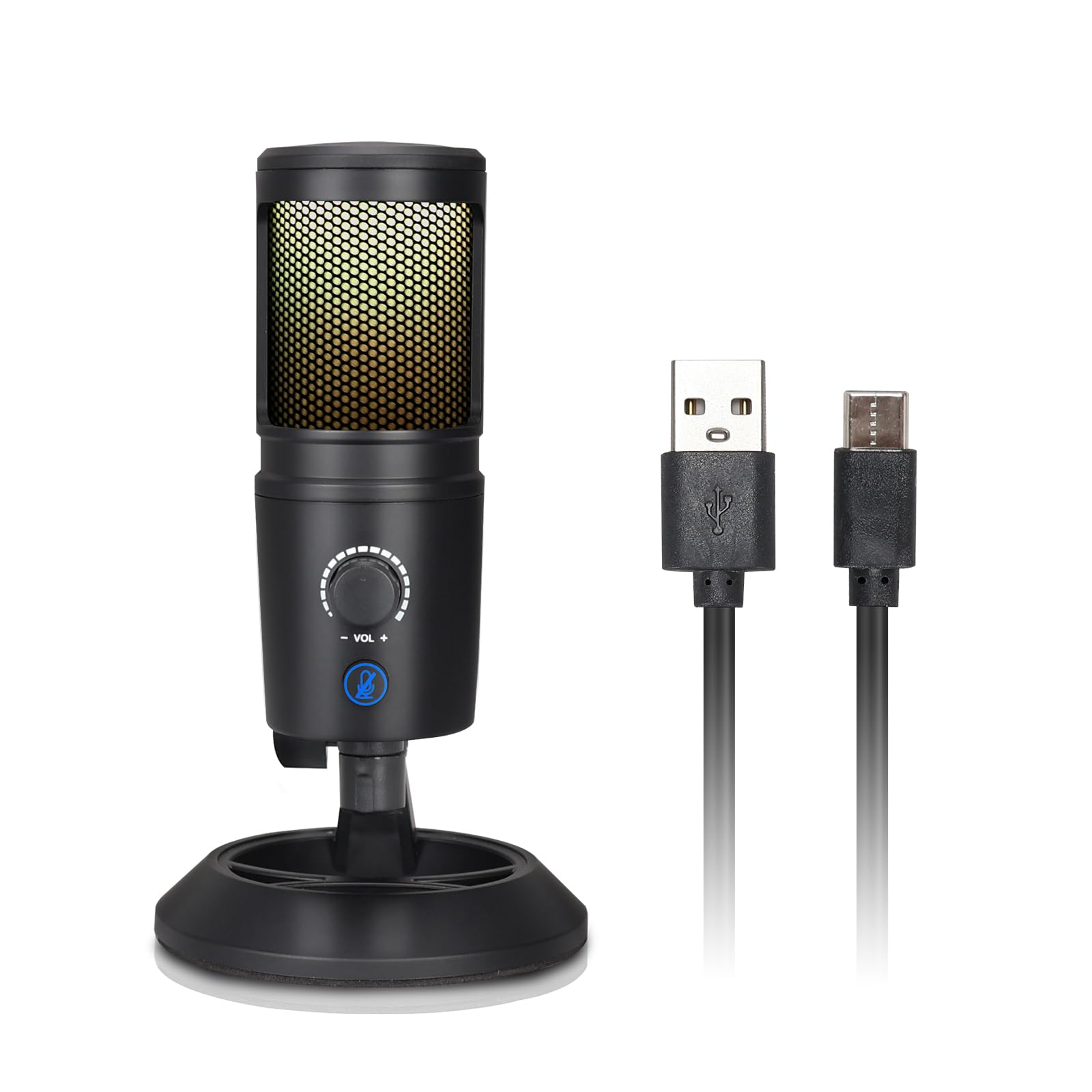 RGB USB Condenser Microphone for Live Streaming, Gaming & Podcasting - Professional Studio Quality Sound with Dynamic Lighting for PC, Mac & Competitive Recording
